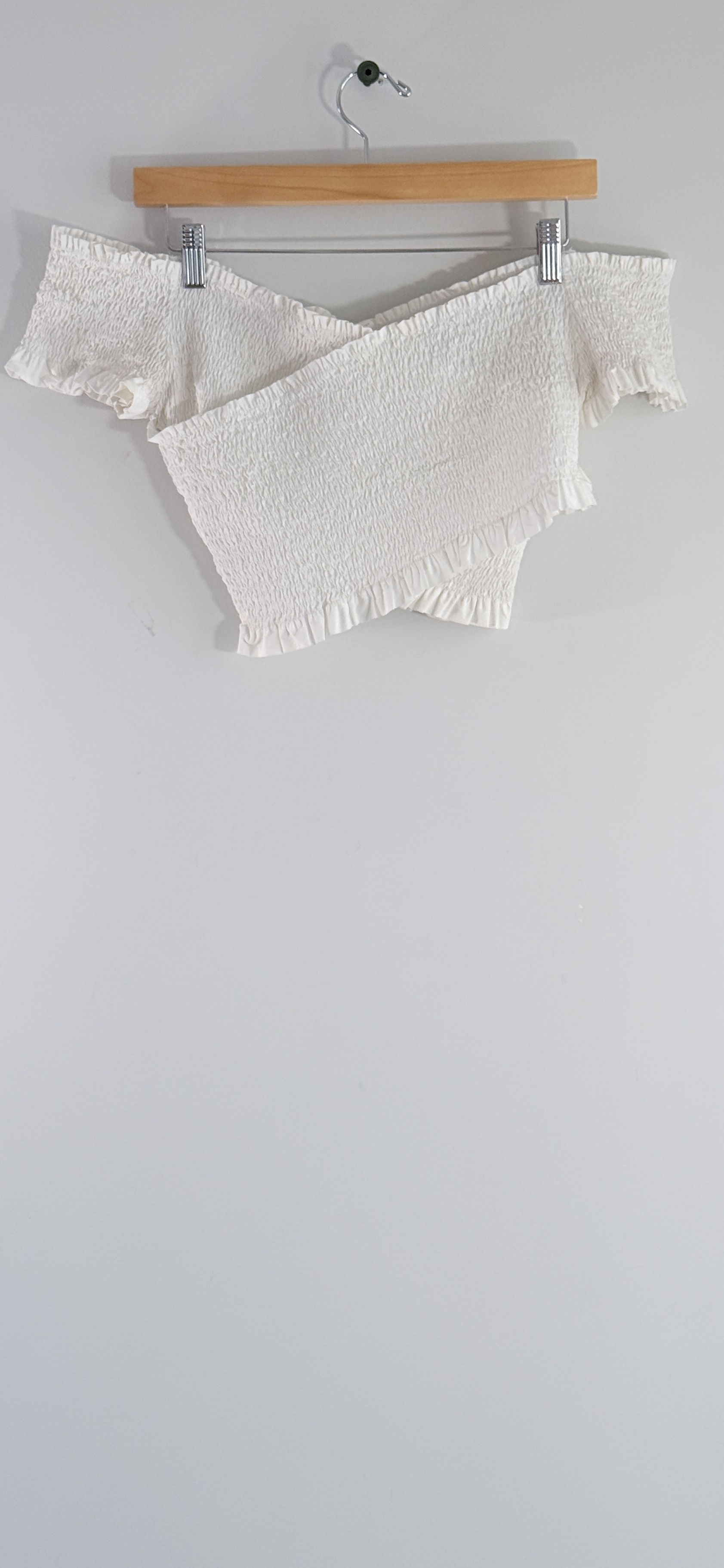 ASTR the Label Smocked Off-The-Shoulder Crop Top thumbnail 2