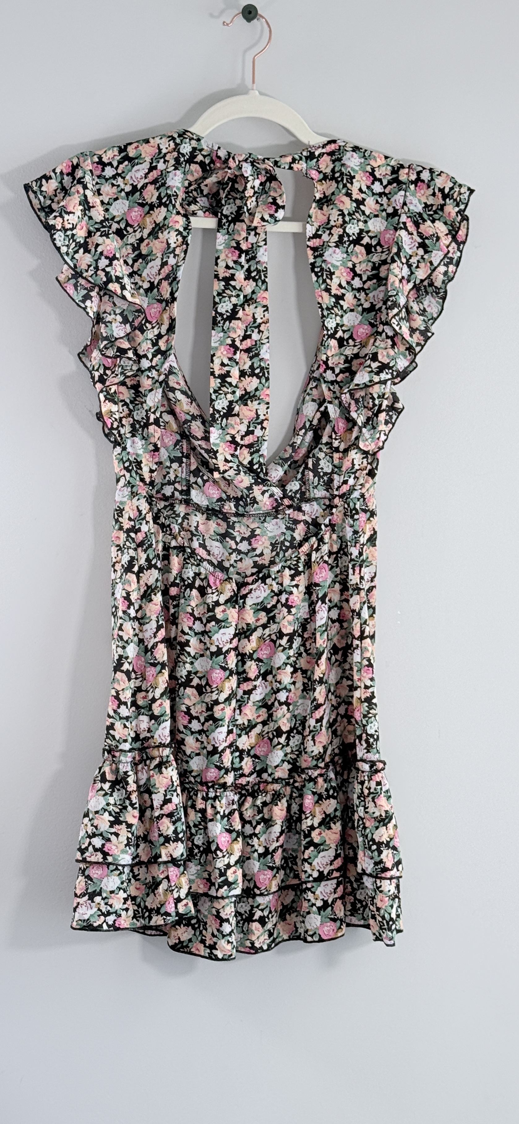 Shein Tie Open Back Ruffle Armhole Floral Dress thumbnail 3