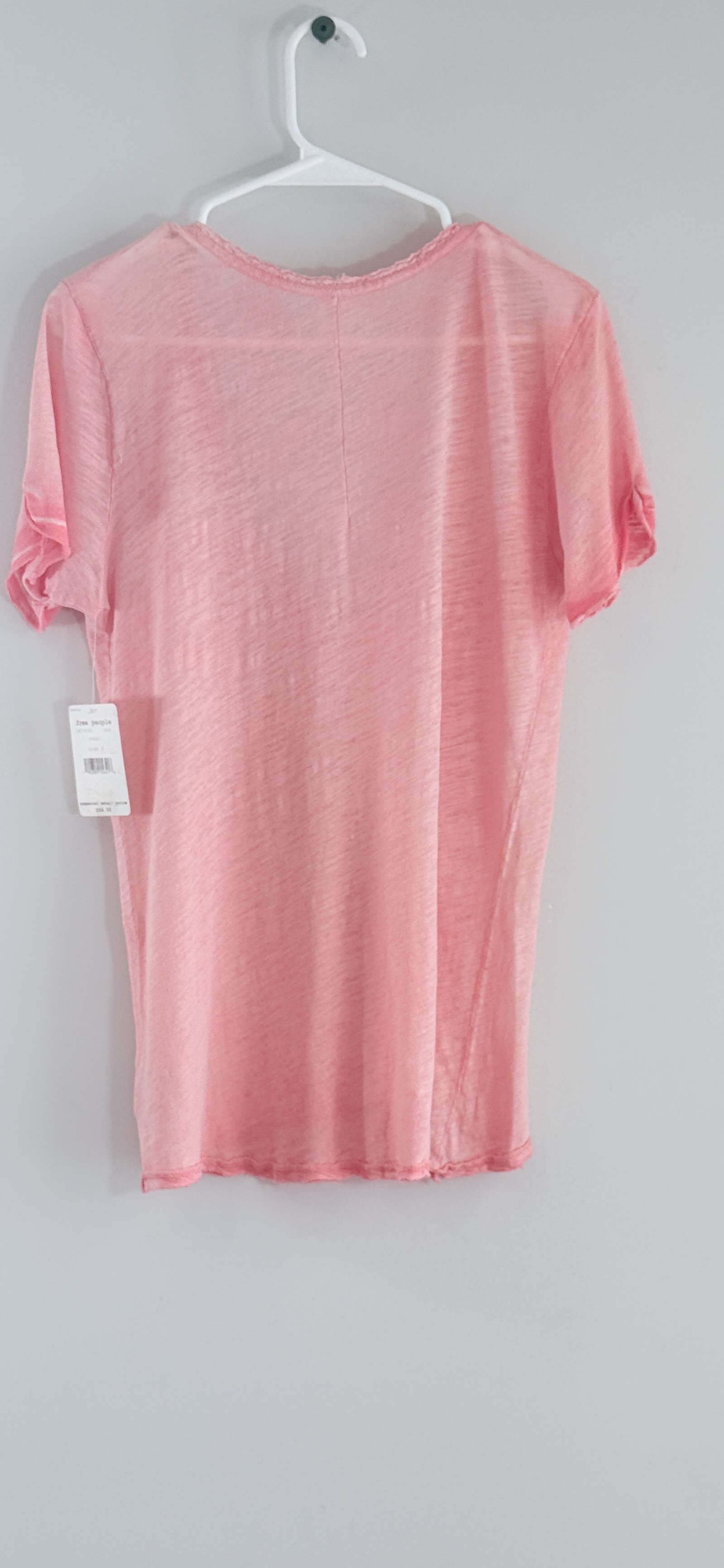 We the Free by Free People "Saturday" Lace Trim Linen Blend Tee thumbnail 4