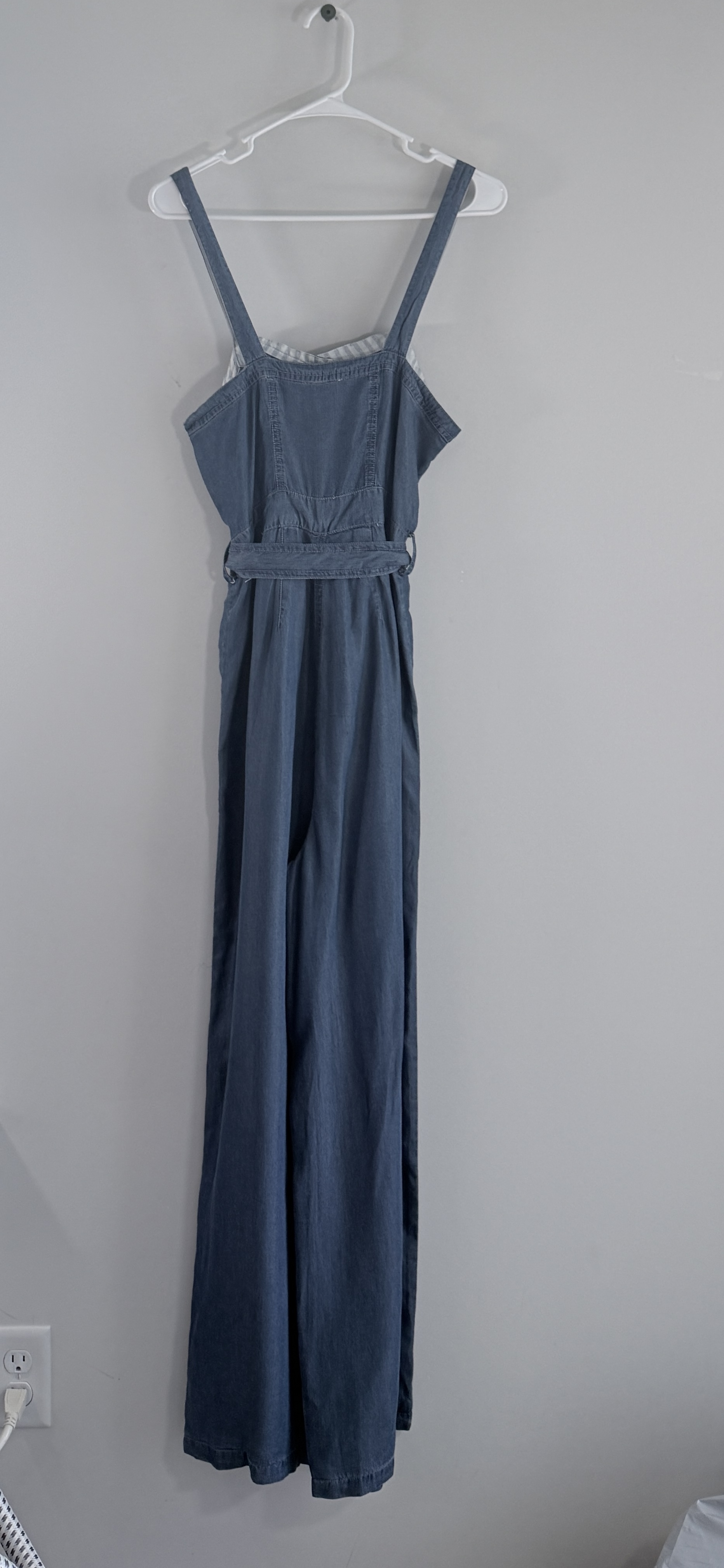 Hem & Thread Blue Chambray Button-Front Jumpsuit thumbnail 3