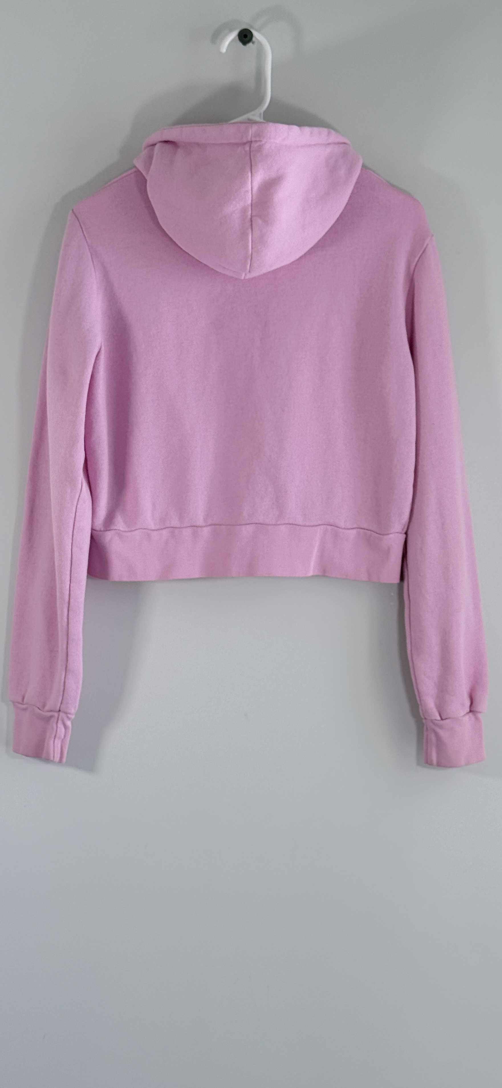 Brandy Melville Pink Crystal Cropped Zip-Up Hoodie thumbnail 3