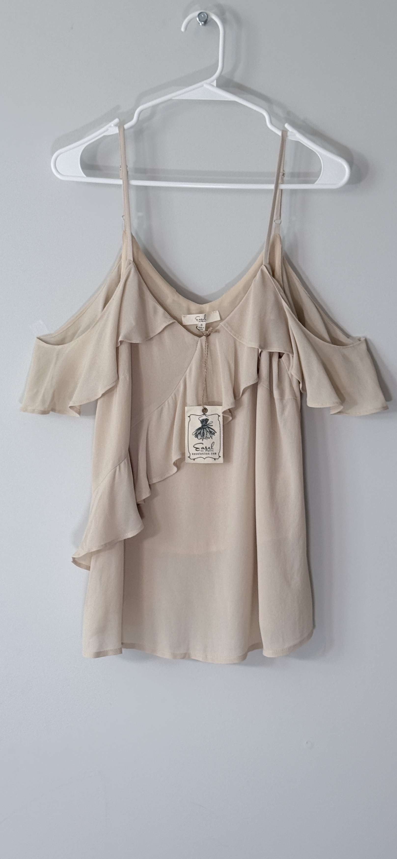 Easel Onetheland Cold Shoulder Ruffle Top thumbnail 2