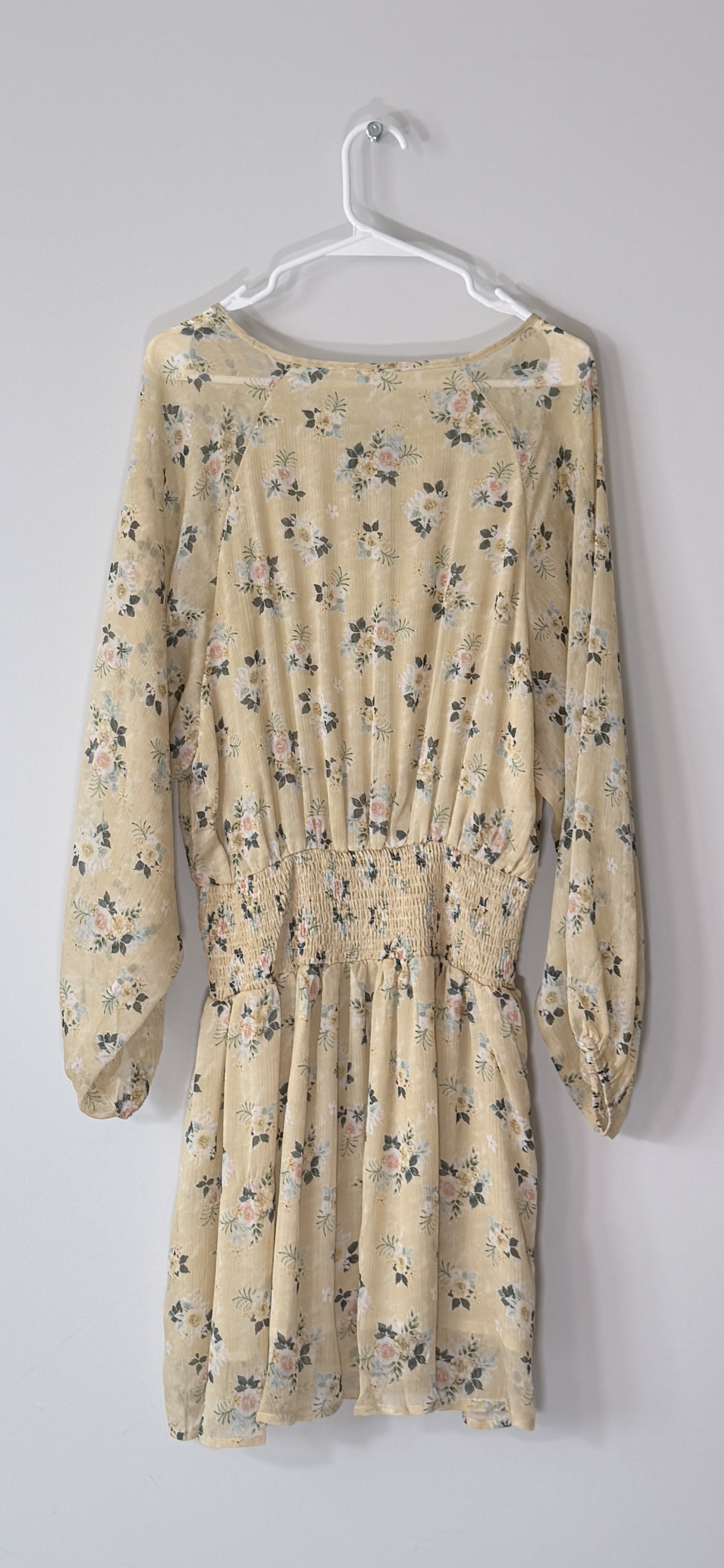 Easel Floral Printed Smocked Waist Dress thumbnail 3