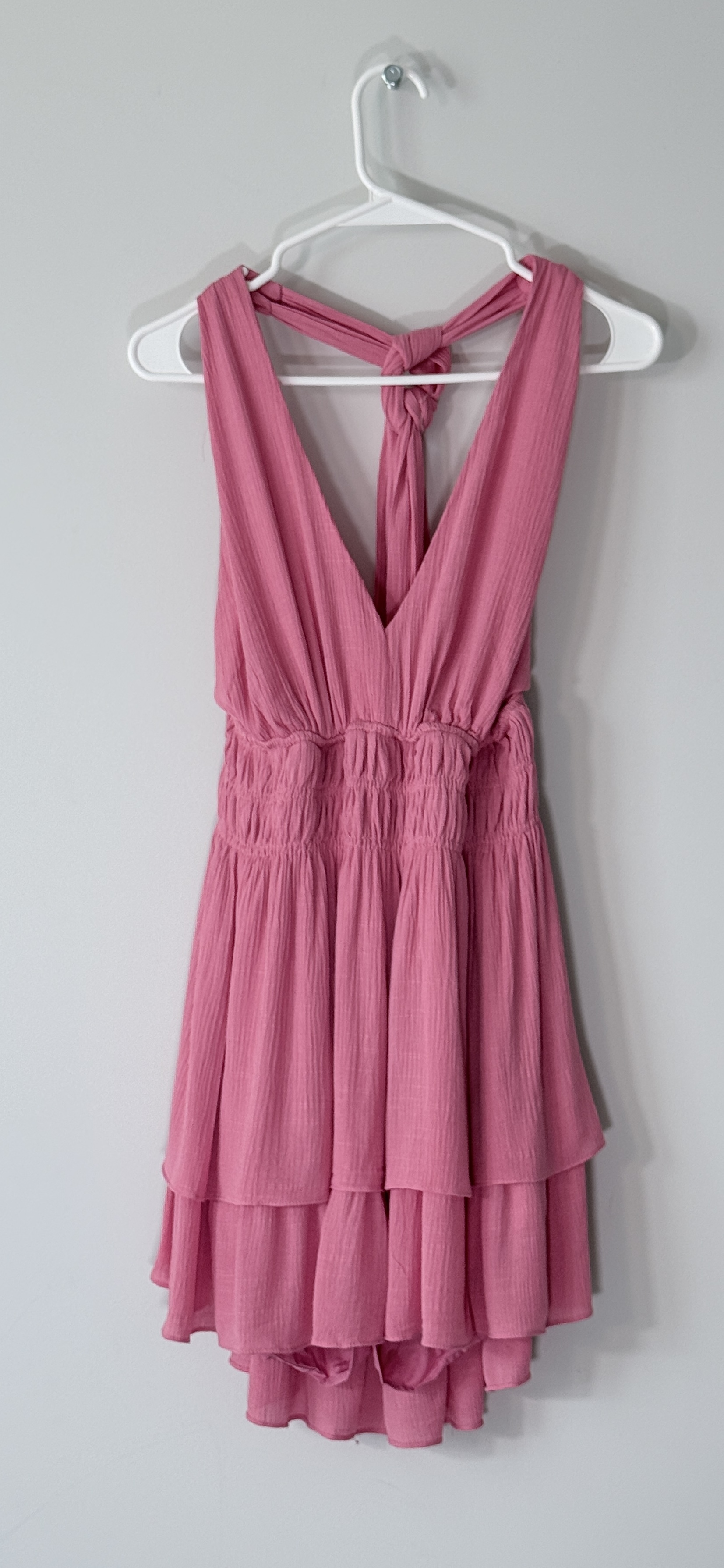 Mustard Seed Pink Tracie Halter Romper Dress thumbnail 2