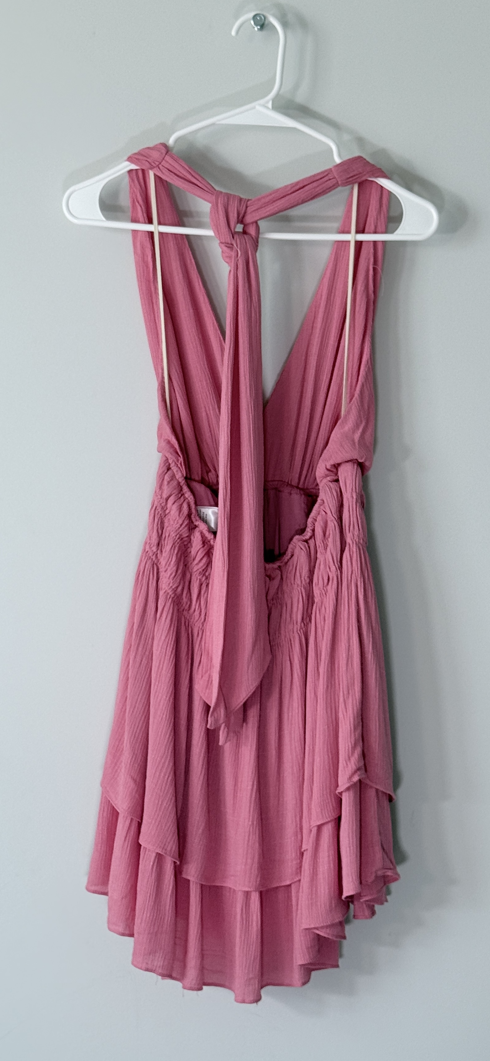 Mustard Seed Pink Tracie Halter Romper Dress thumbnail 3