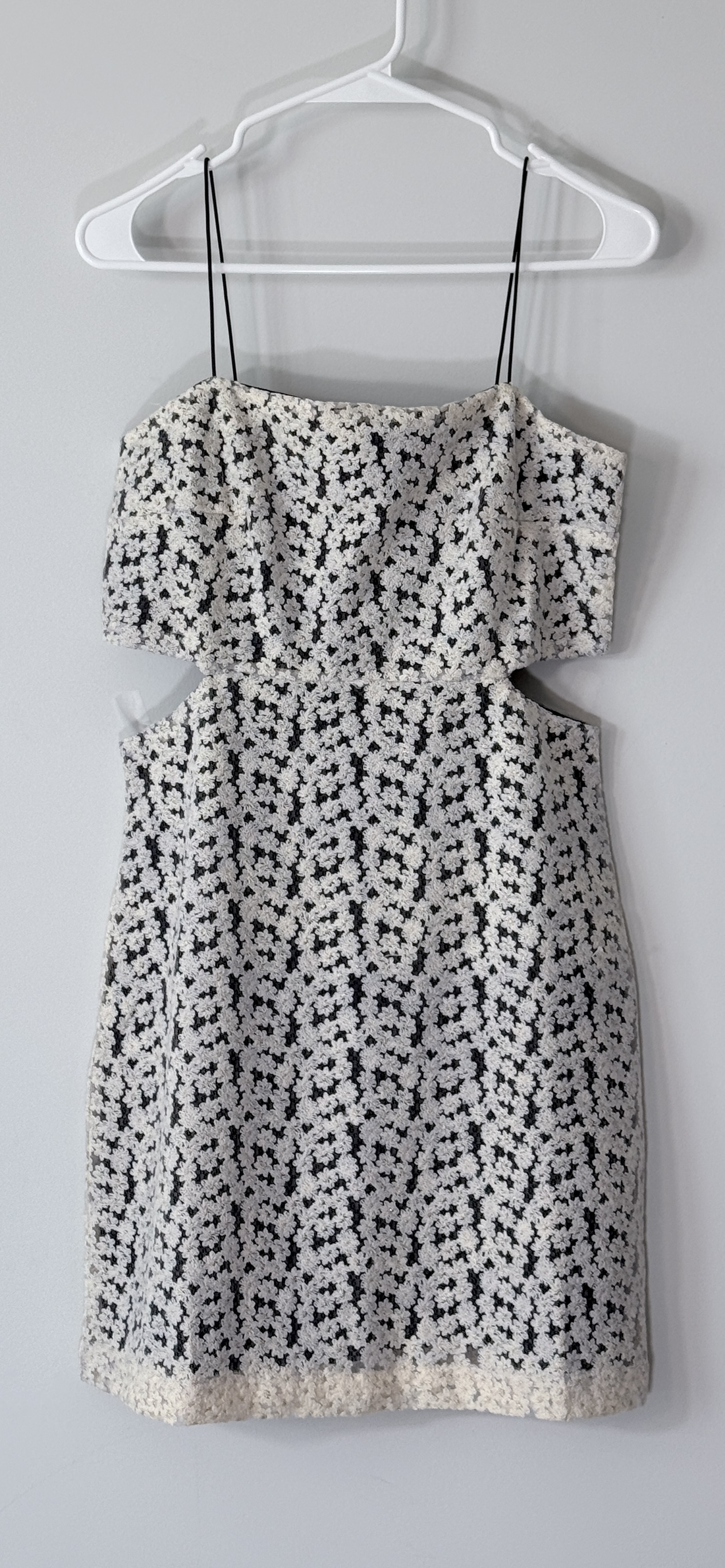 Just me Sight to See Black Floral Embroidered Cutout Mini Dress thumbnail 2