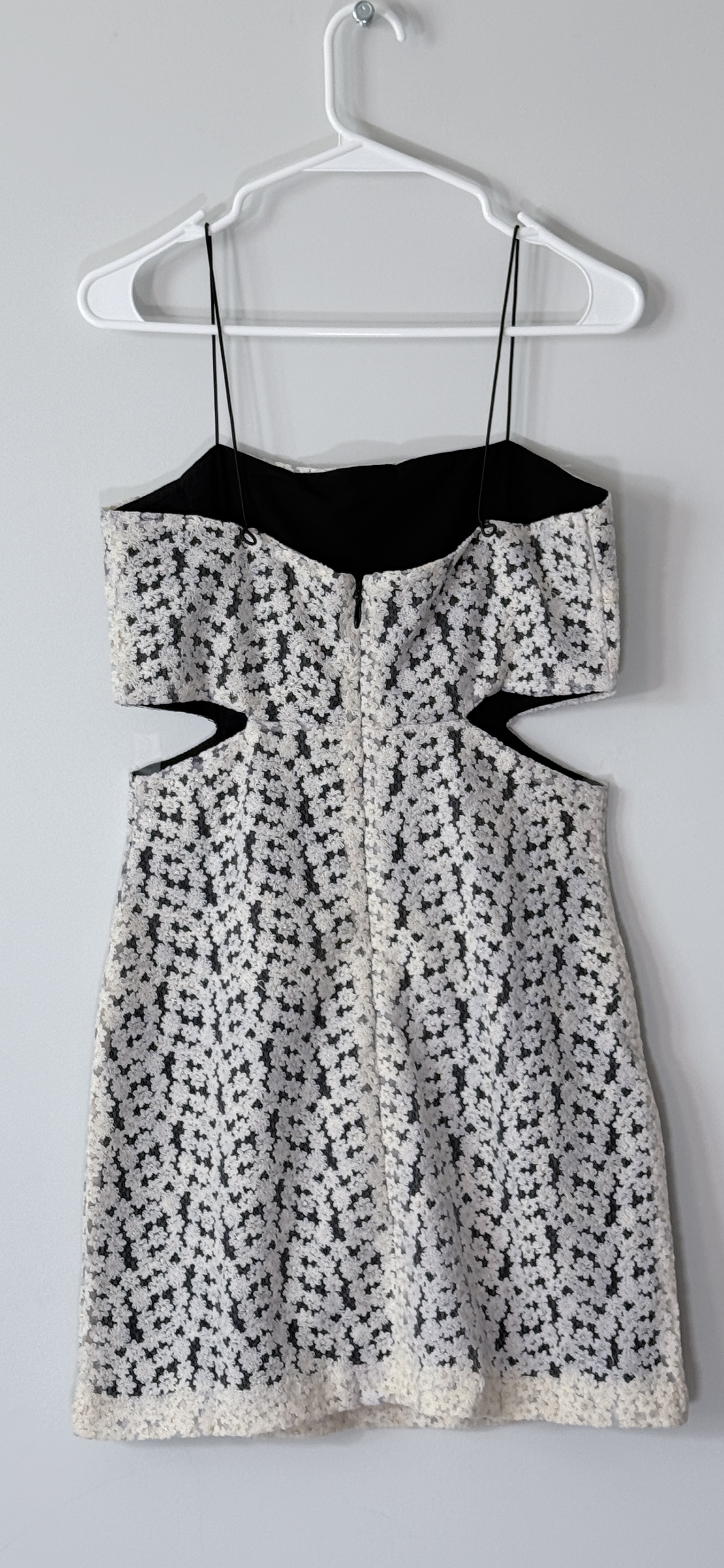 Just me Sight to See Black Floral Embroidered Cutout Mini Dress thumbnail 3