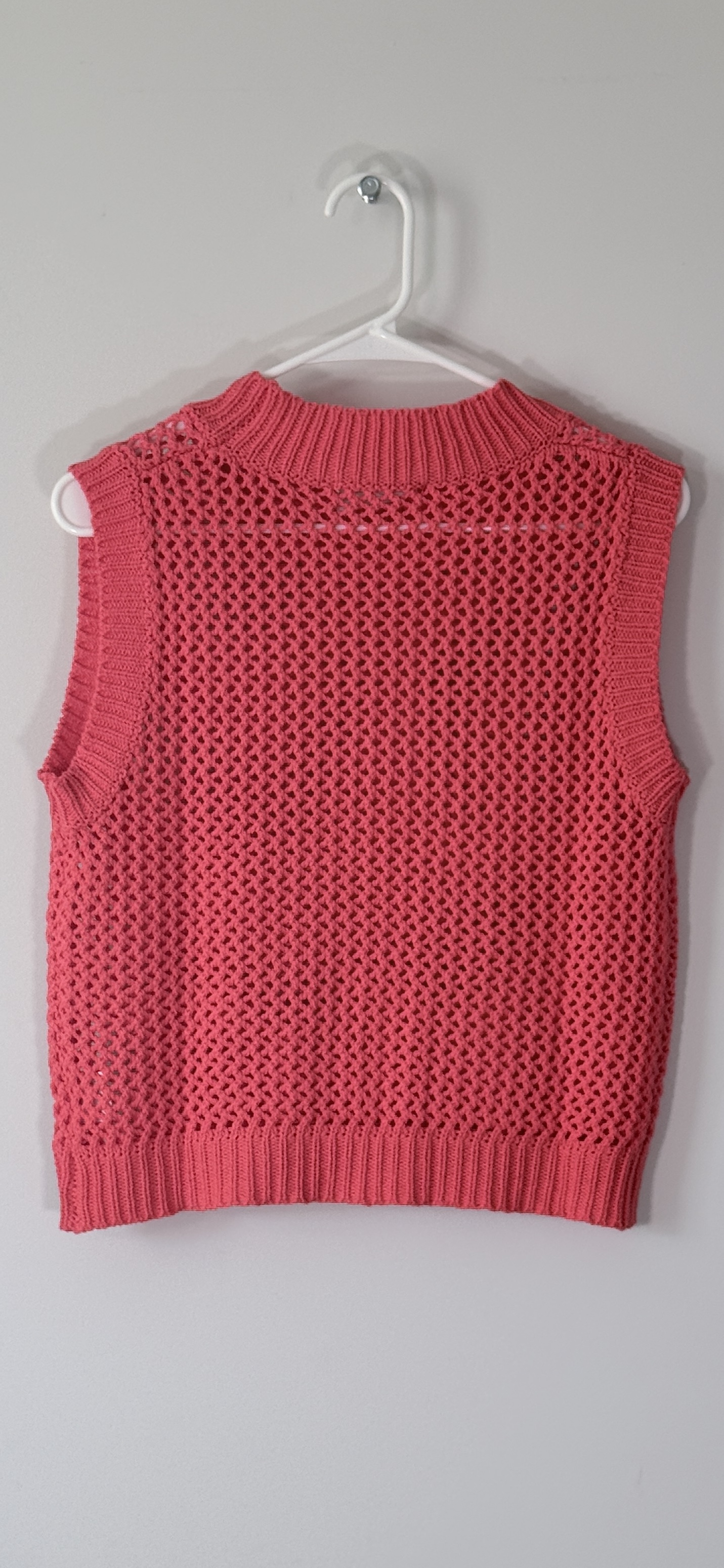 Self Contrast Jessica Fishnet Coral Tank Top thumbnail 4