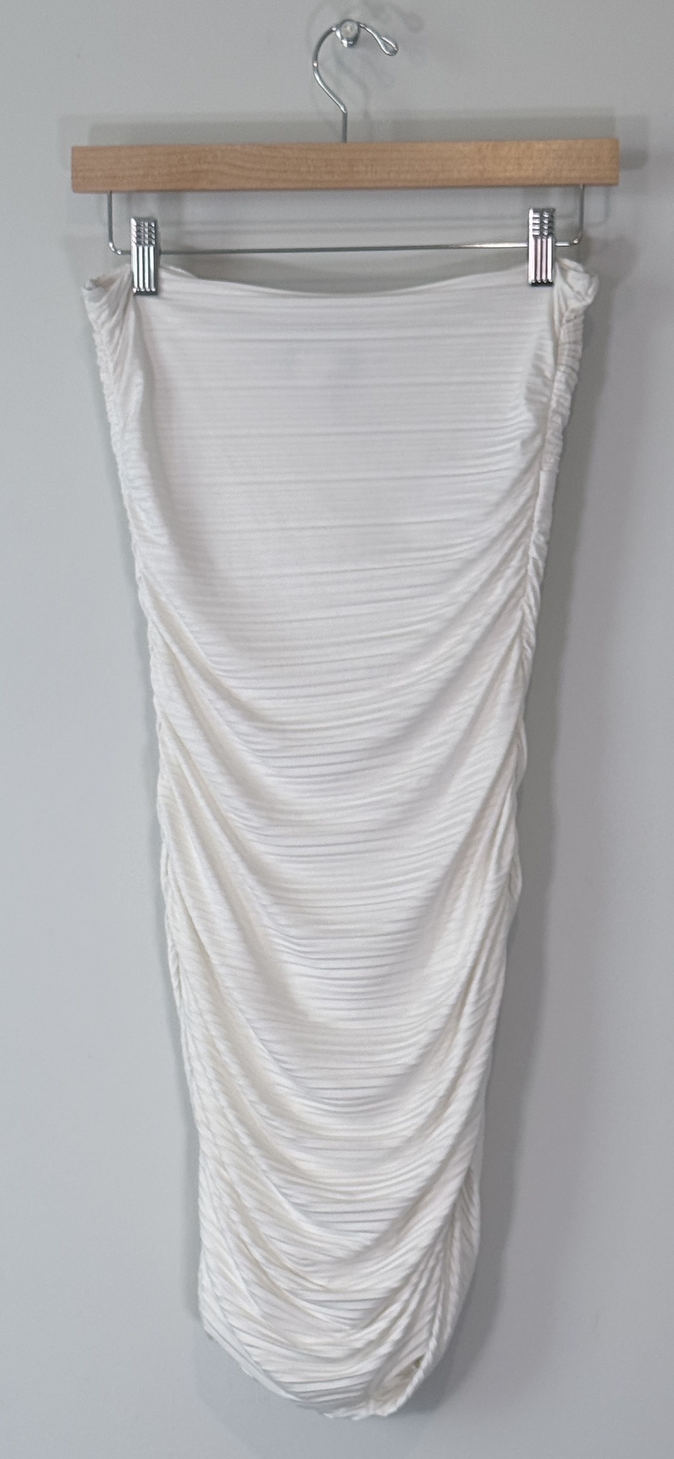 Hot Miami Styles White Strapless Ruched Mini Dress thumbnail 3