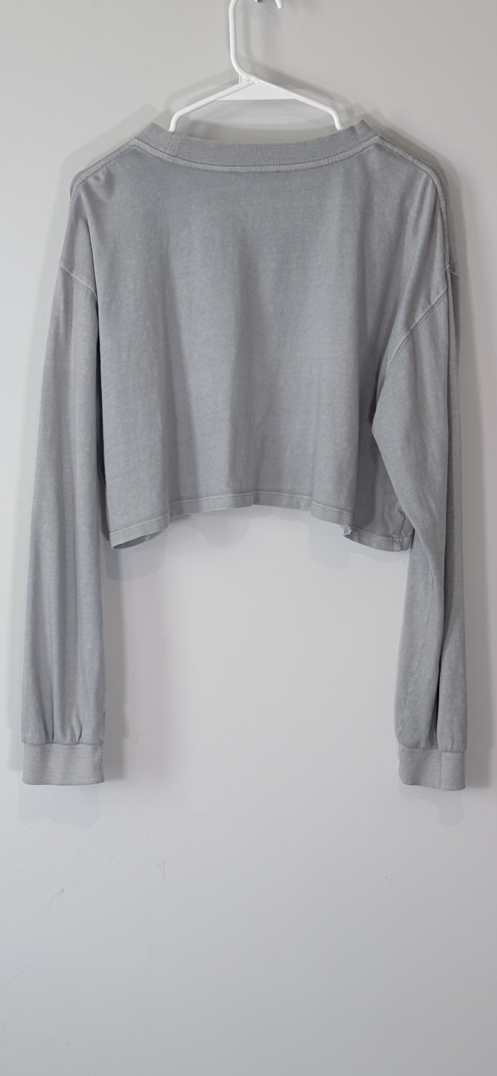 Zara Grey Cropped Crewneck Sweatshirt thumbnail 3