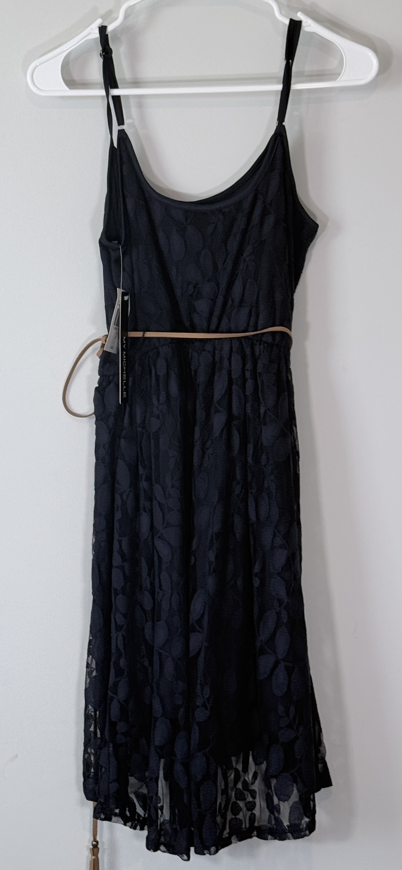 My Michelle Asymmetric Ruffle Lace Camisole Dress thumbnail 3