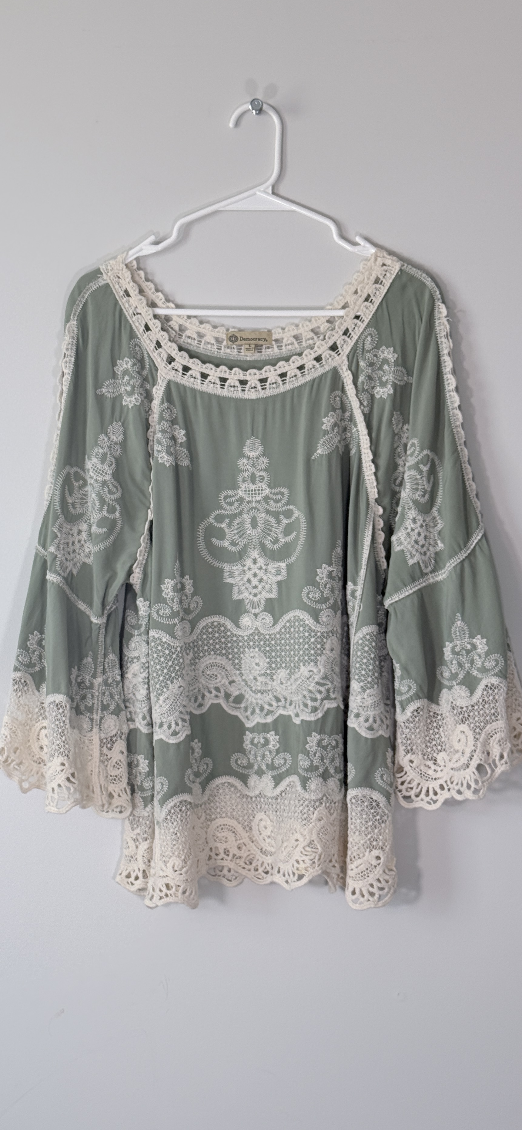 Democracy Embroidered Whimsy Peasant Top thumbnail 2