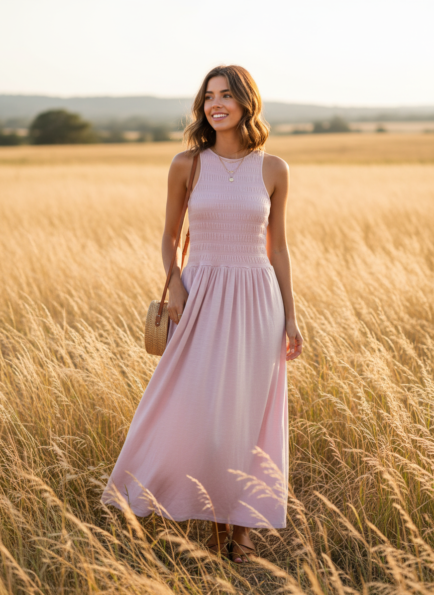 Universal Thread Women's Smocked Knit Maxi A-Line Dress - Image 1