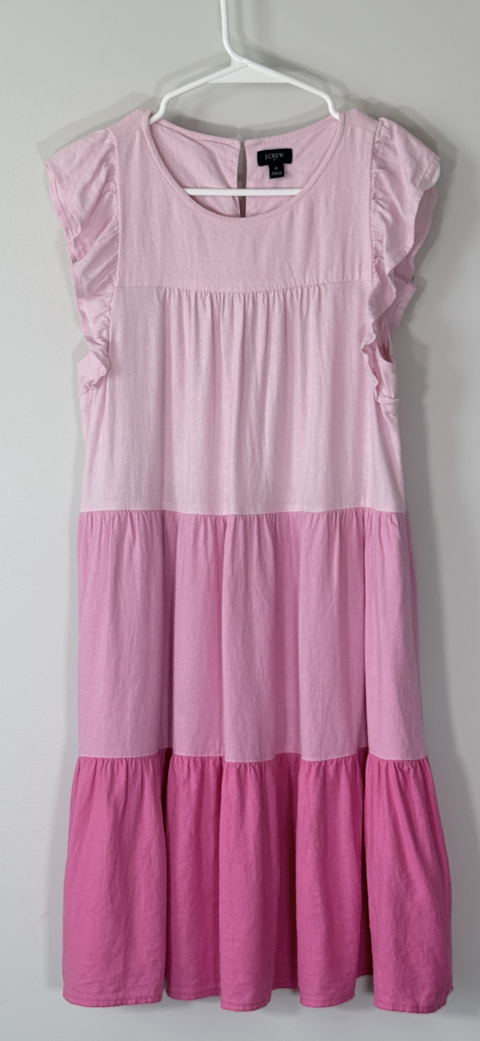 J.Crew Tiered Linen-Blend Mini Dress thumbnail 2