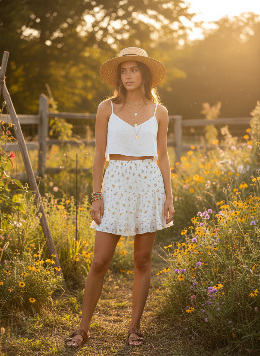 Forever 21 Tiered Floral Smocked Mini Skirt - Image 1
