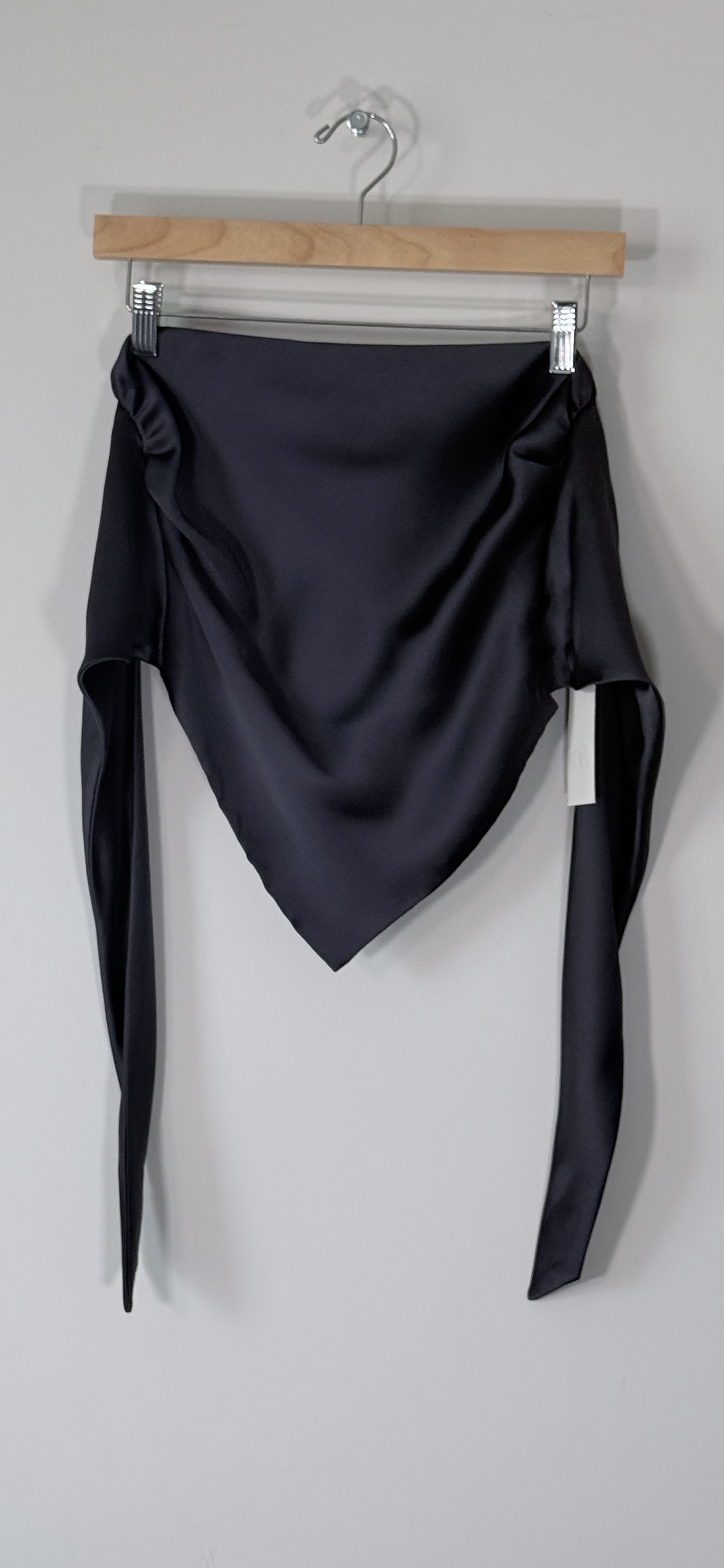 Zara Draped Satin Strapless Tie Top thumbnail 2
