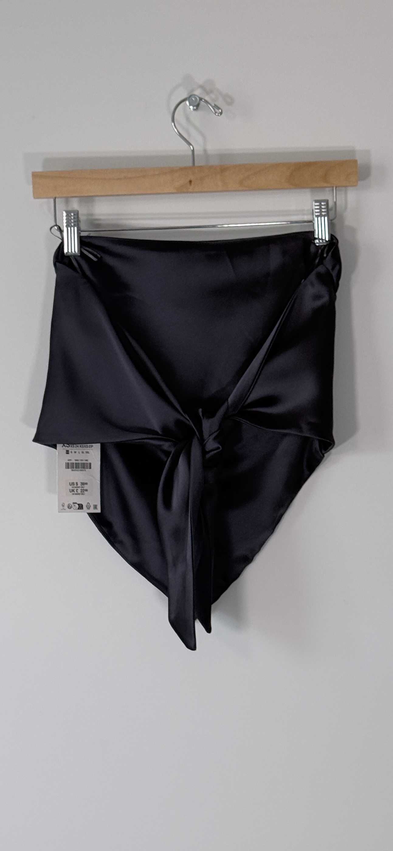 Zara Draped Satin Strapless Tie Top thumbnail 4