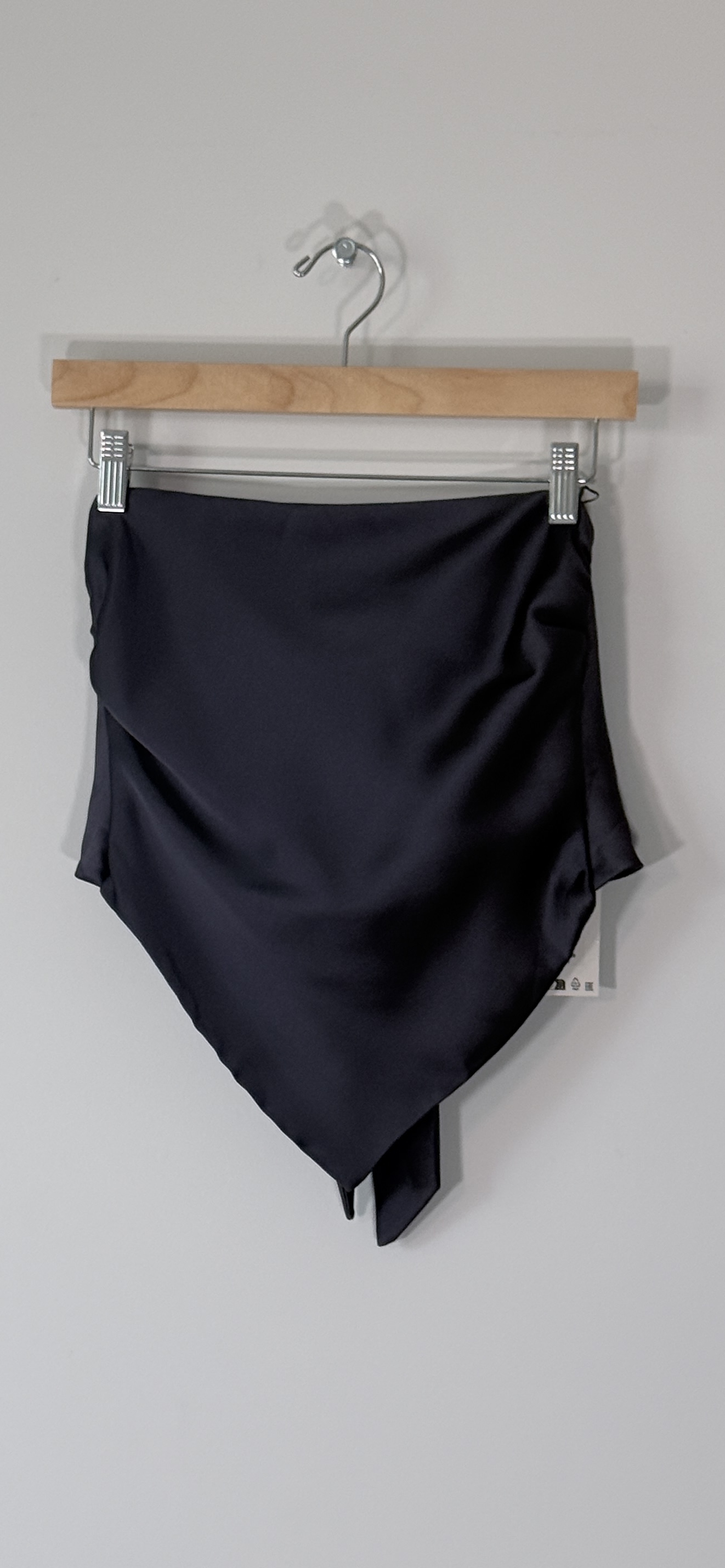 Zara Draped Satin Strapless Tie Top thumbnail 3