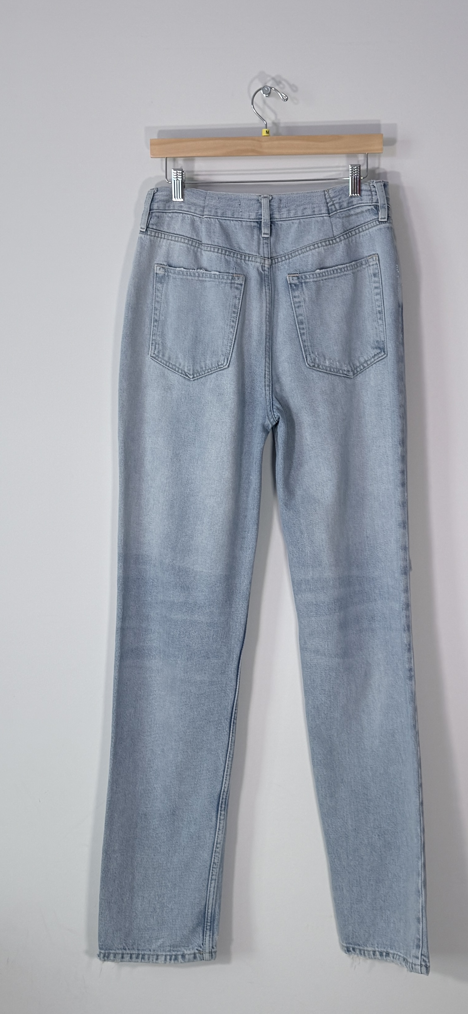 Free People We The Free "Maggie" Mid-Rise Straight Leg Ripped Knee Jeans thumbnail 3