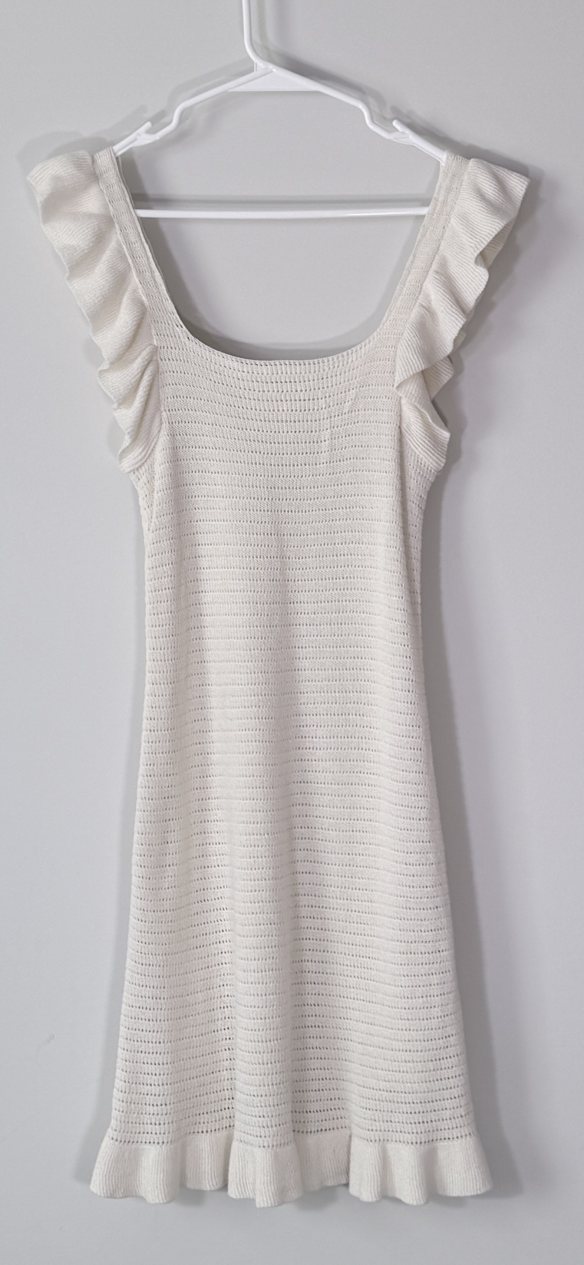 Anthropologie Ruffled Pointelle Mini Dress thumbnail 3