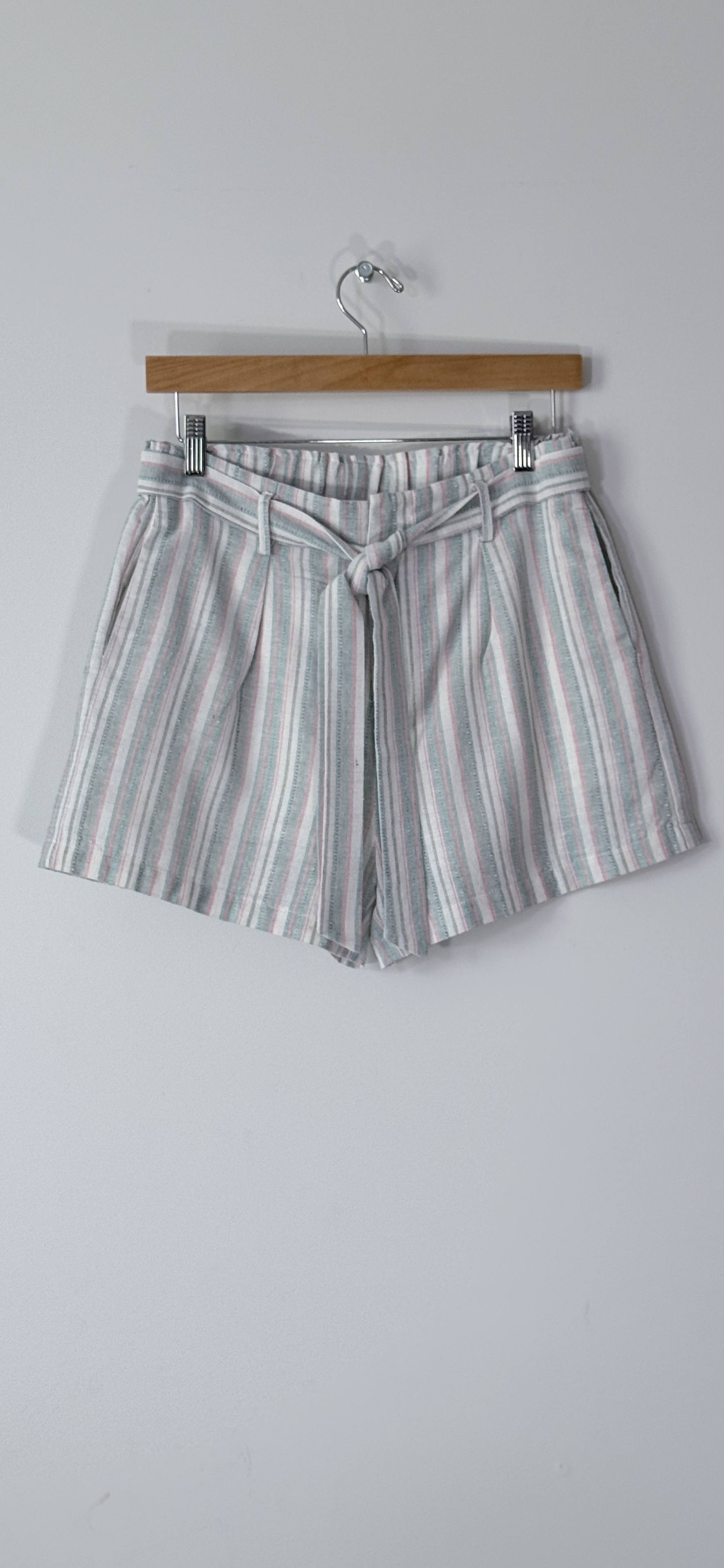 Listicle Multicolor Striped Paperbag Shorts thumbnail 2