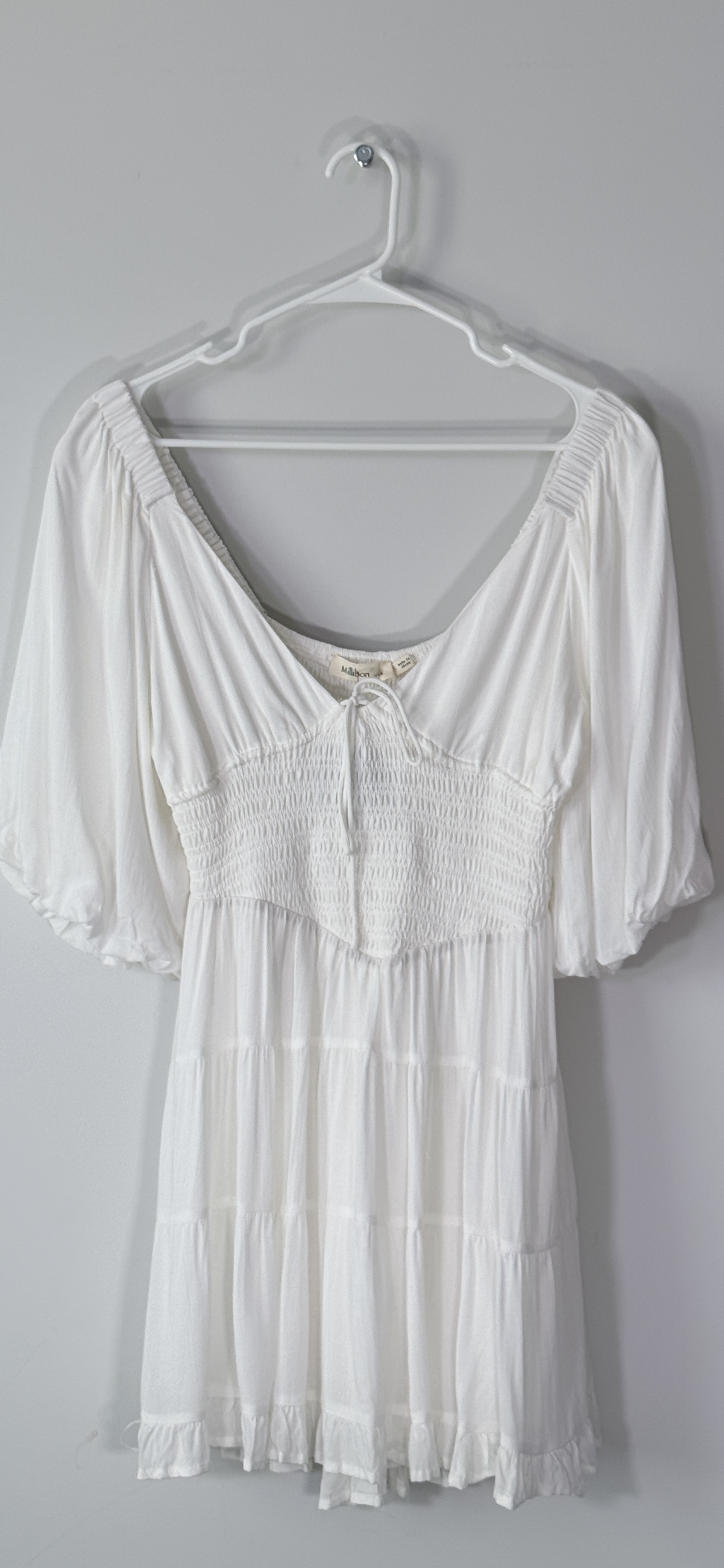 Millibon Smocked Puff Sleeve Tiered Romper Dress thumbnail 2