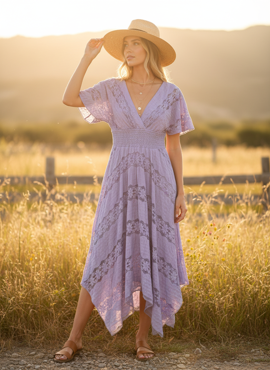 Rabbit Rabbit Rabbit Designs lavender midi dress - Image 1