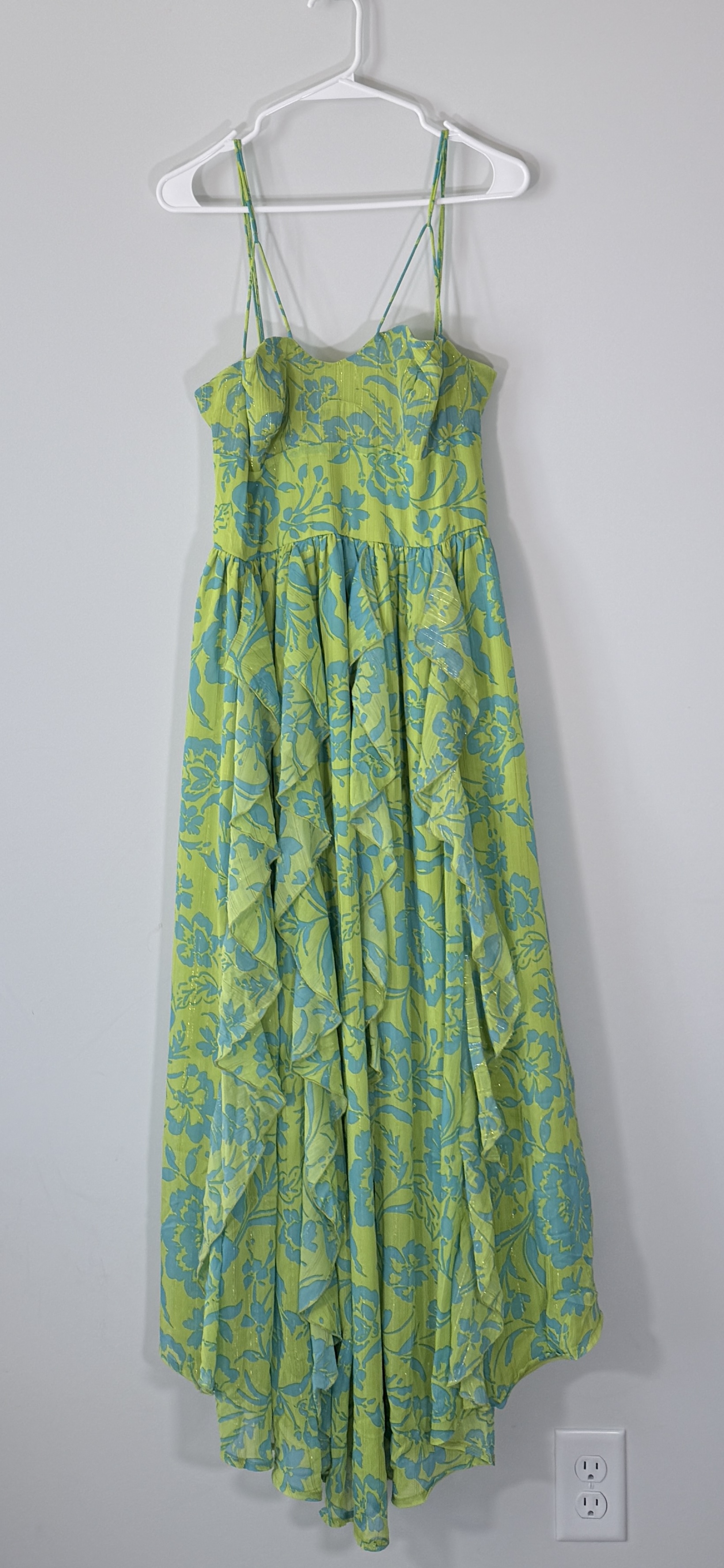 Roosevelt Holly Metallic Tiered Floral Print Dress thumbnail 2