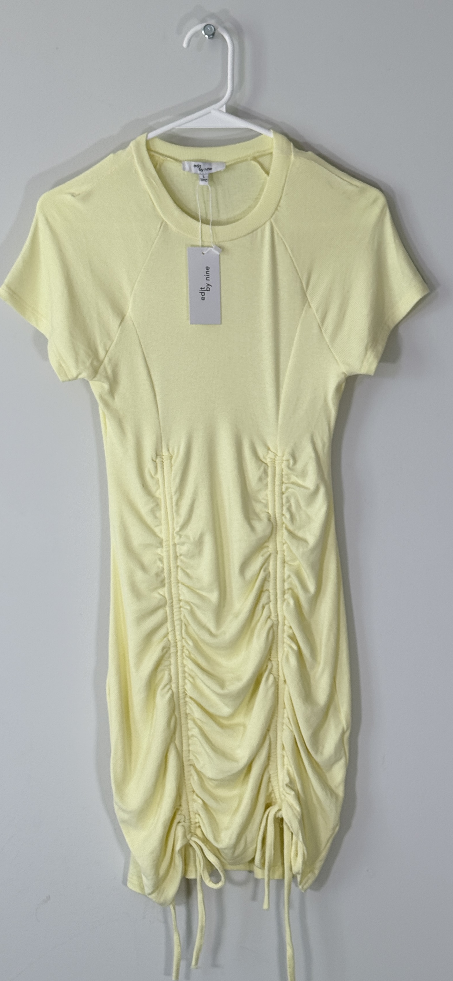 Edit by Nine Yellow Ruched Mini T-Shirt Dress thumbnail 3