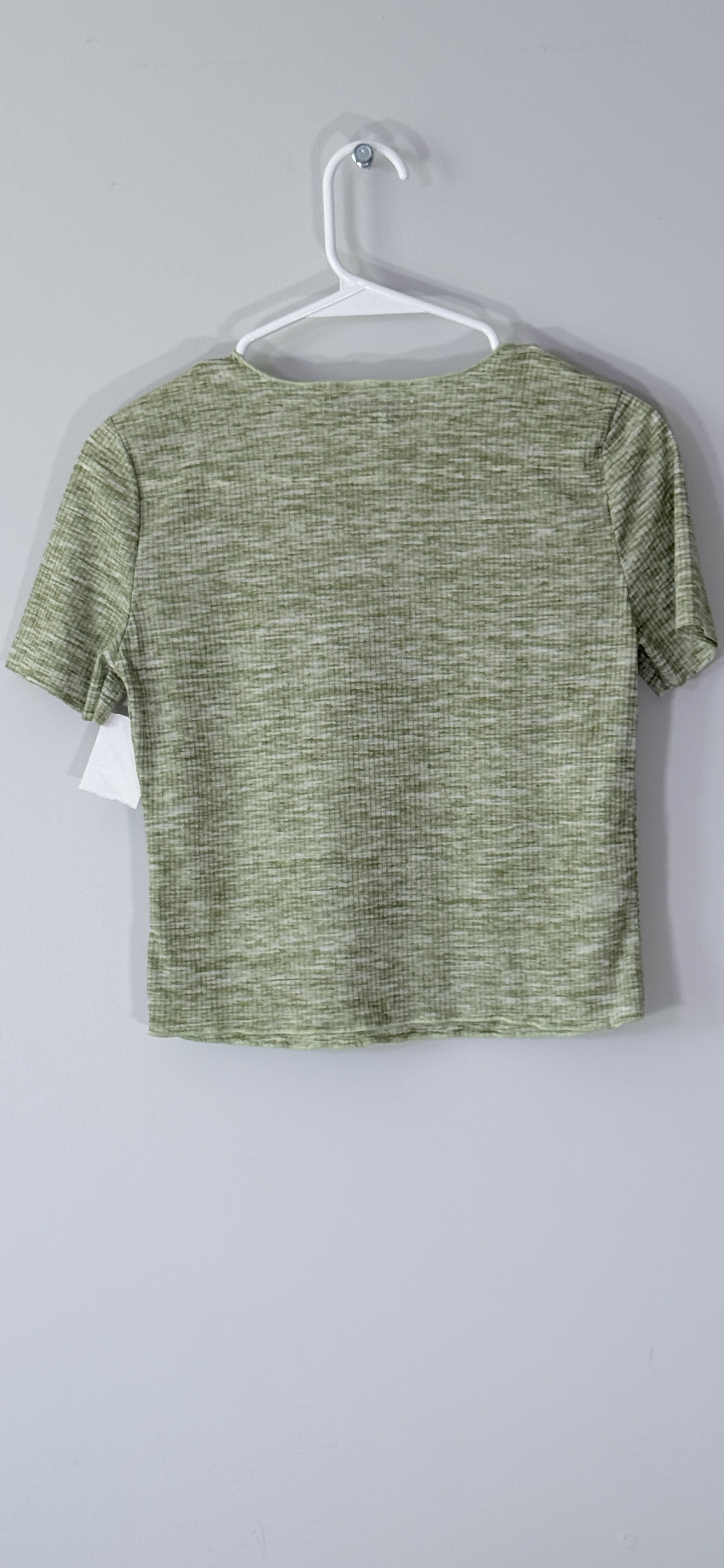 Cotton Emporium Heathered Olive Ribbed Short Sleeve Top thumbnail 3