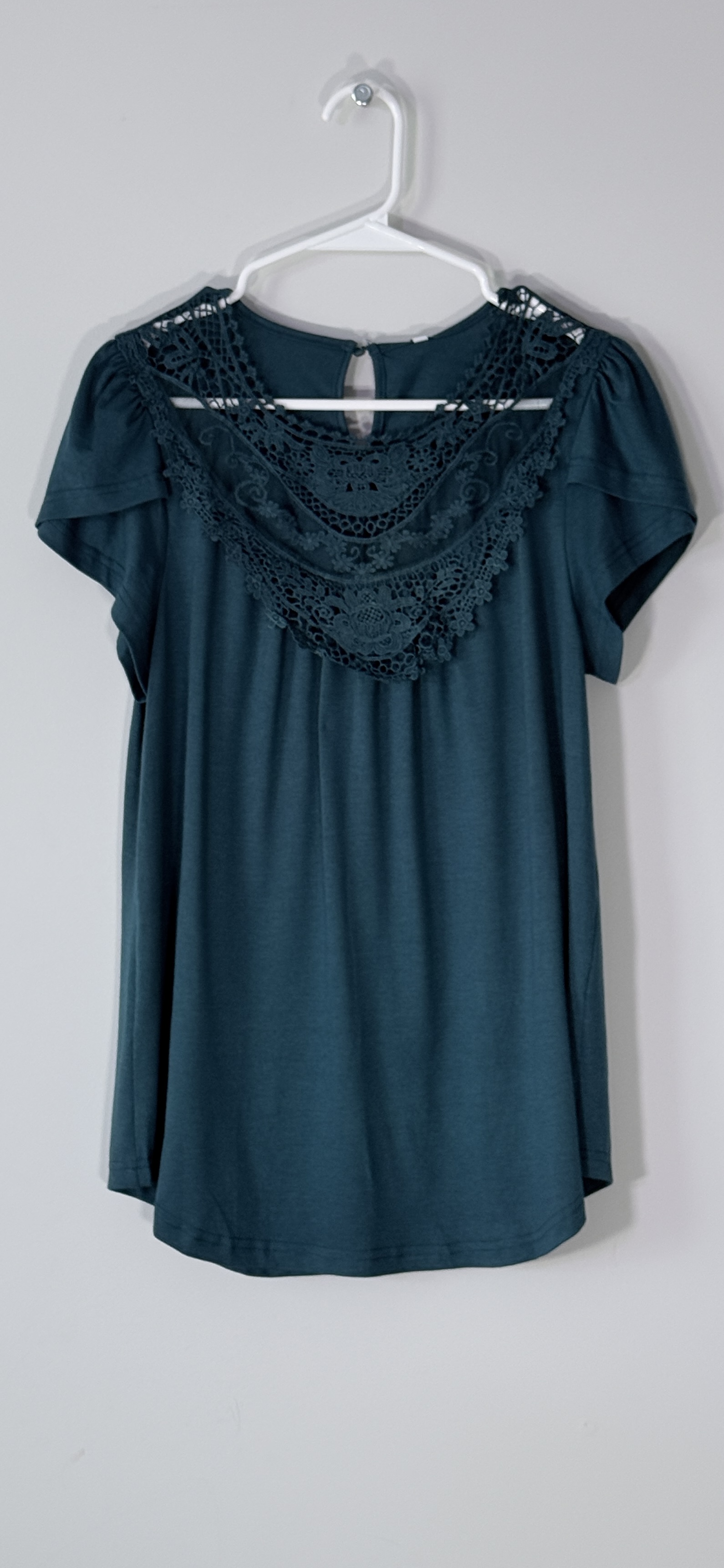 Women's Teal Lace Detail Blouse thumbnail 2