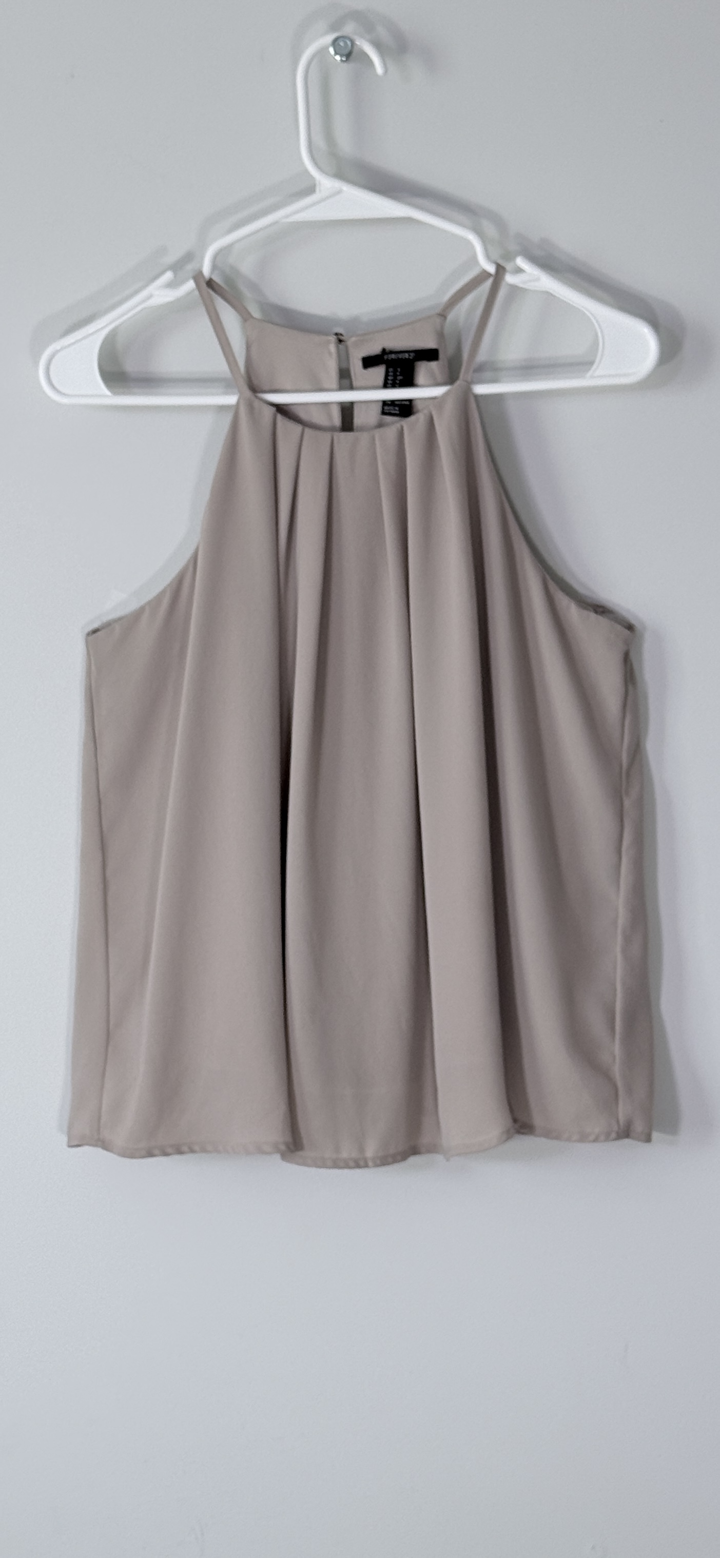 Forever 21 Taupe Pleated Halter Neck Top thumbnail 2
