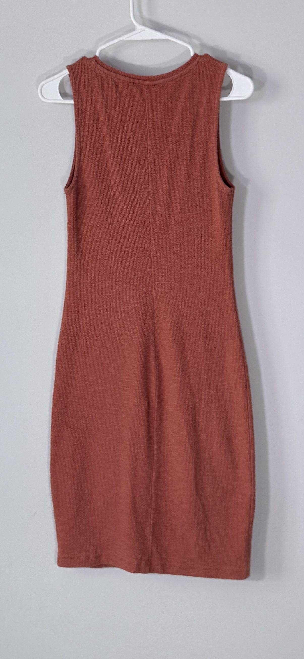 Zara Trafaluc Brick Red Ribbed Tank Mini Dress thumbnail 4