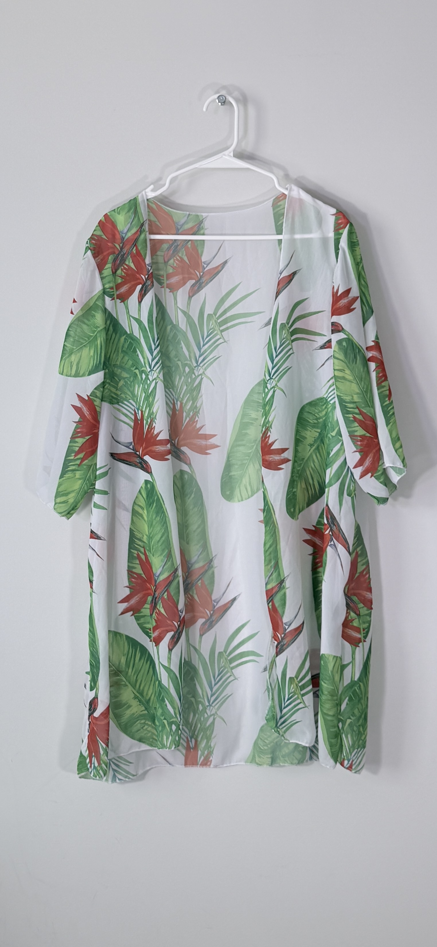 Miken Swim Birds of Paradise Tropical Sheer Swimsuit Beach Coverup thumbnail 3
