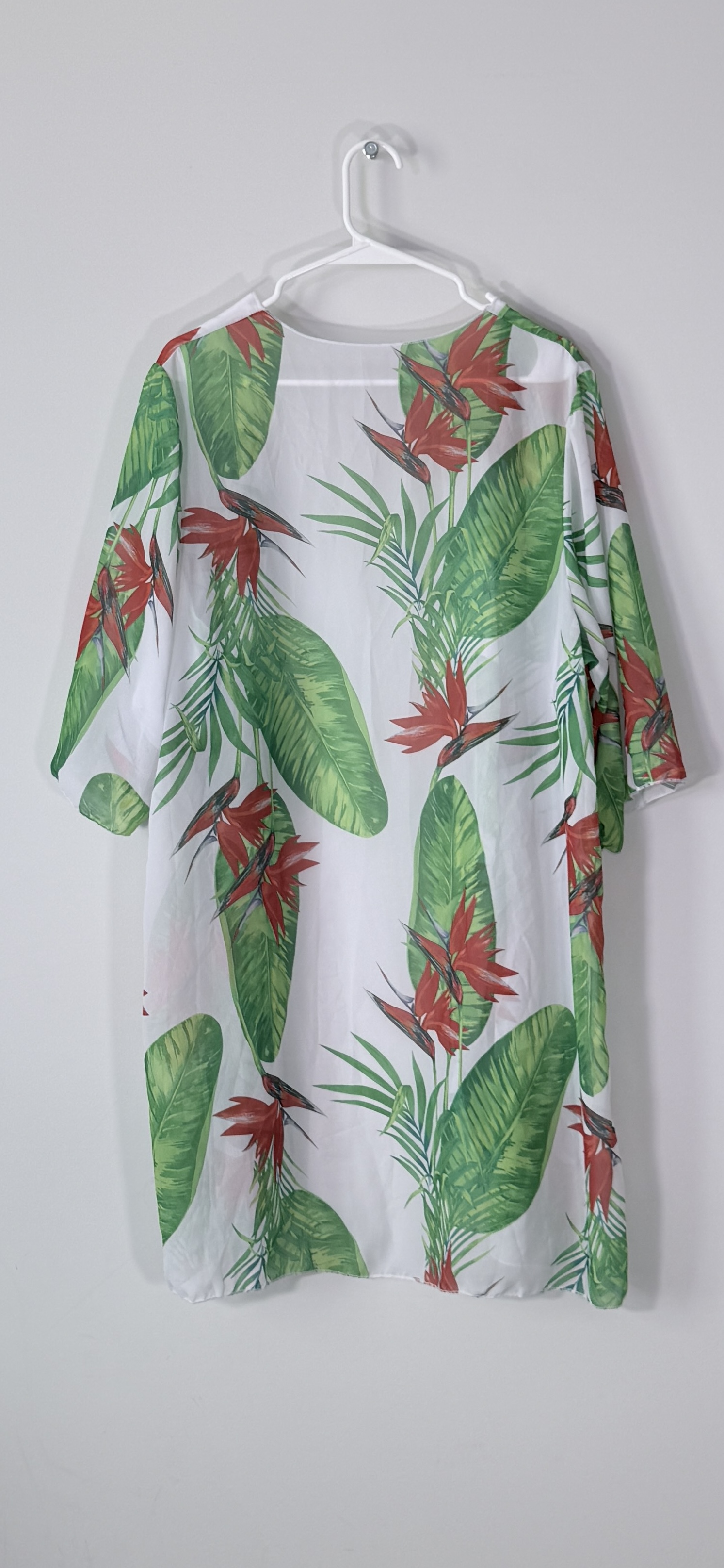 Miken Swim Birds of Paradise Tropical Sheer Swimsuit Beach Coverup thumbnail 4