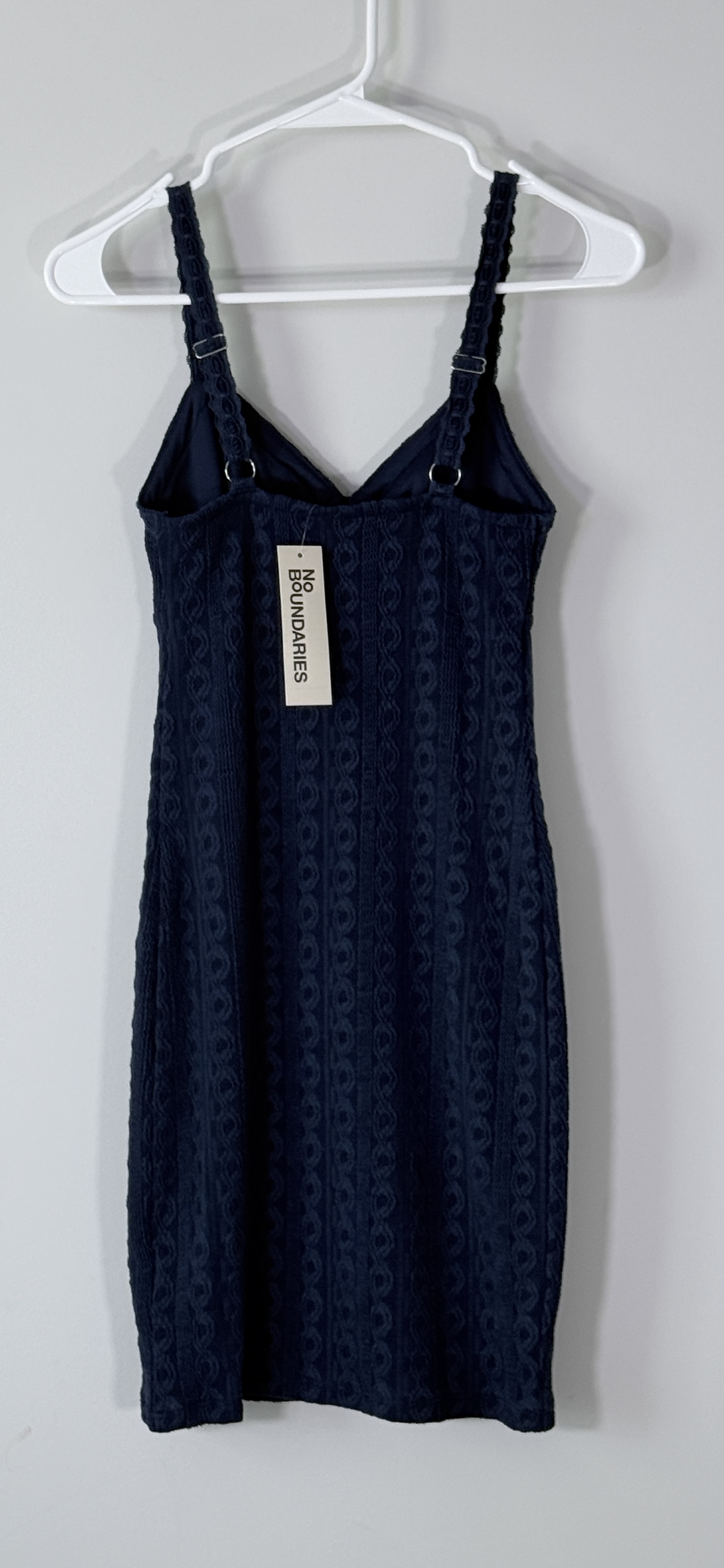 No Boundaries Cable Knit Mini Dress with Lace Trim thumbnail 3