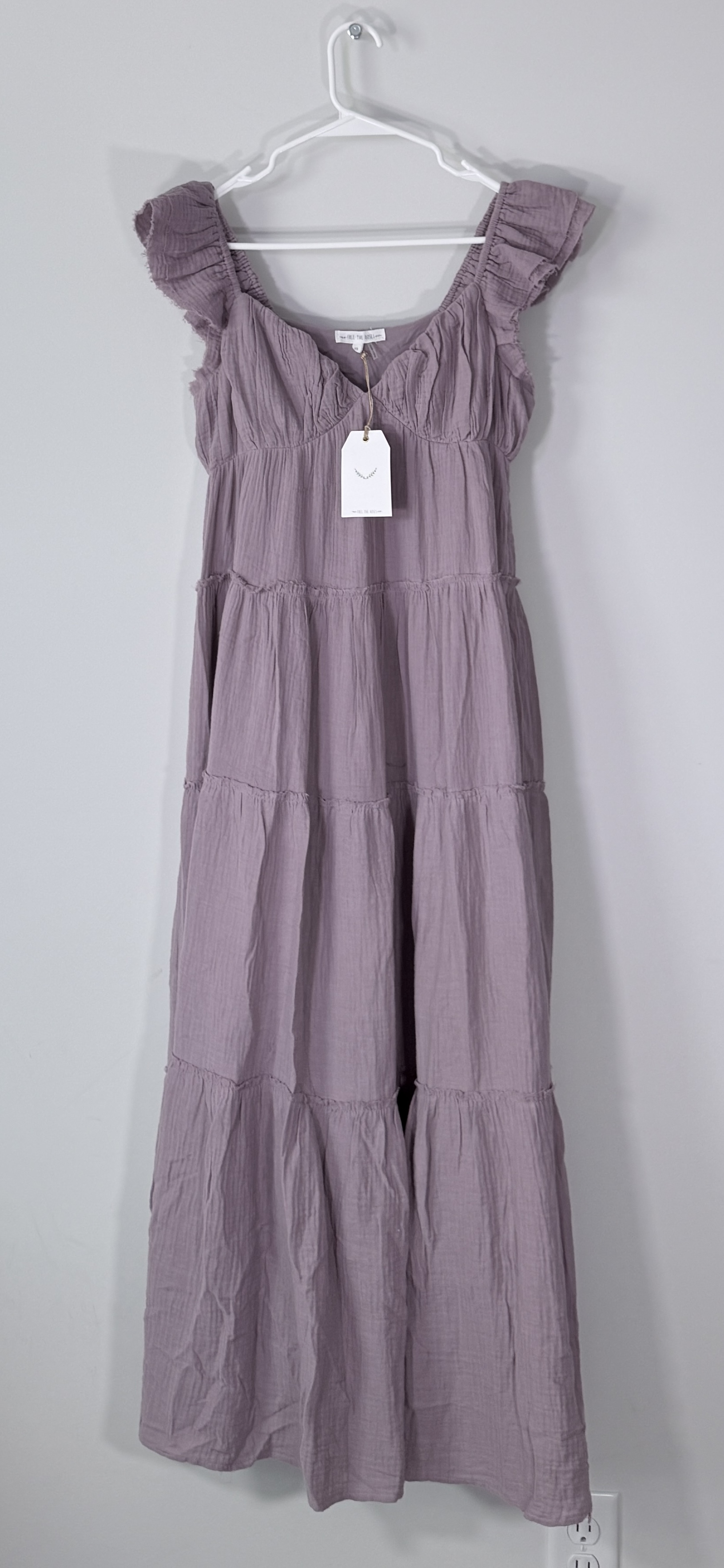 Free the Roses Sweetheart Neck Cotton Gauze Tiered Maxi Dress thumbnail 2