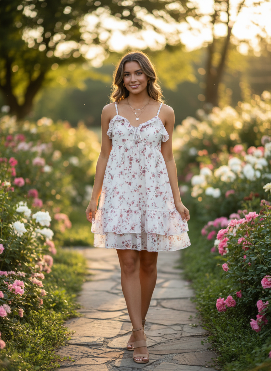 No Boundaries Ruffle Tier Mini Dress - Image 1