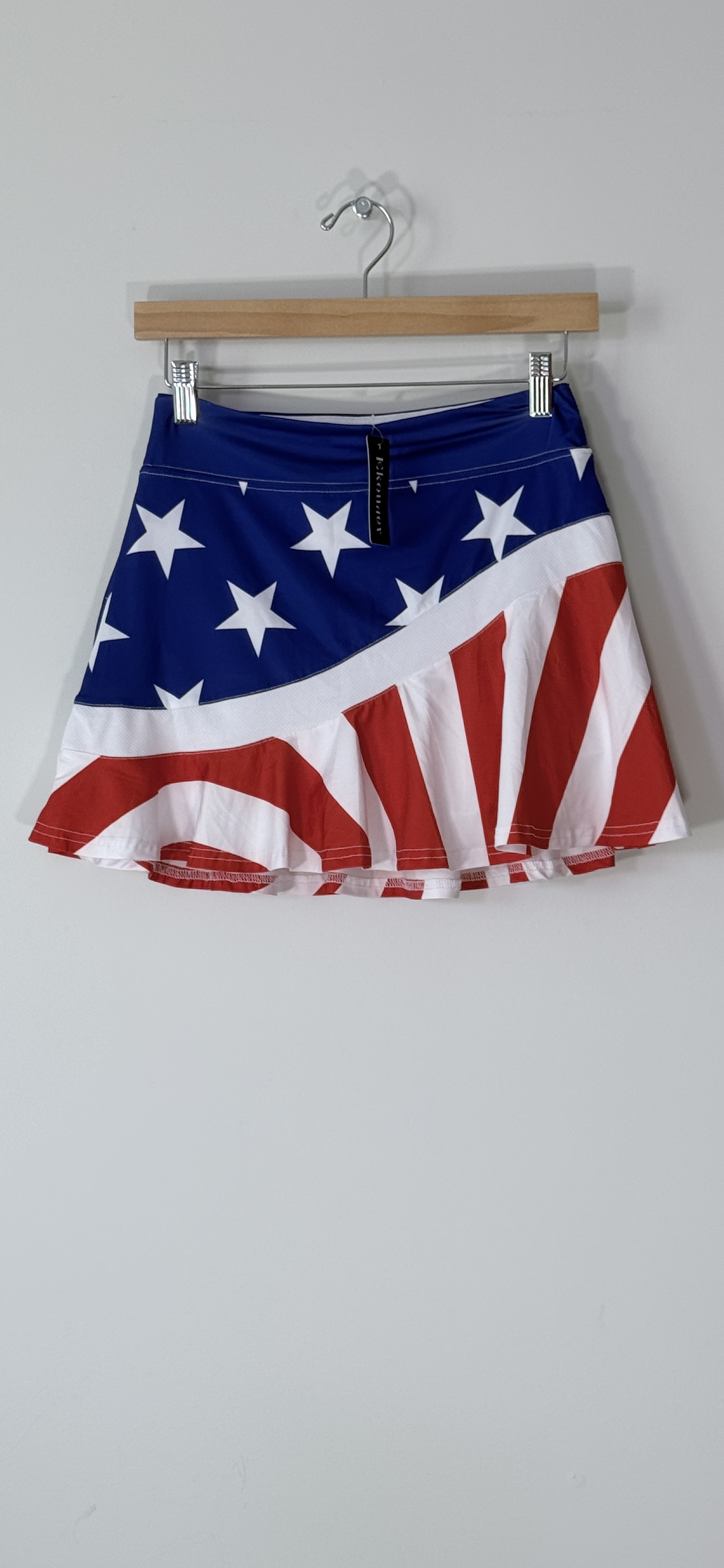 Ekouaer Women's Active Performance USA Flag Tennis Skort thumbnail 2