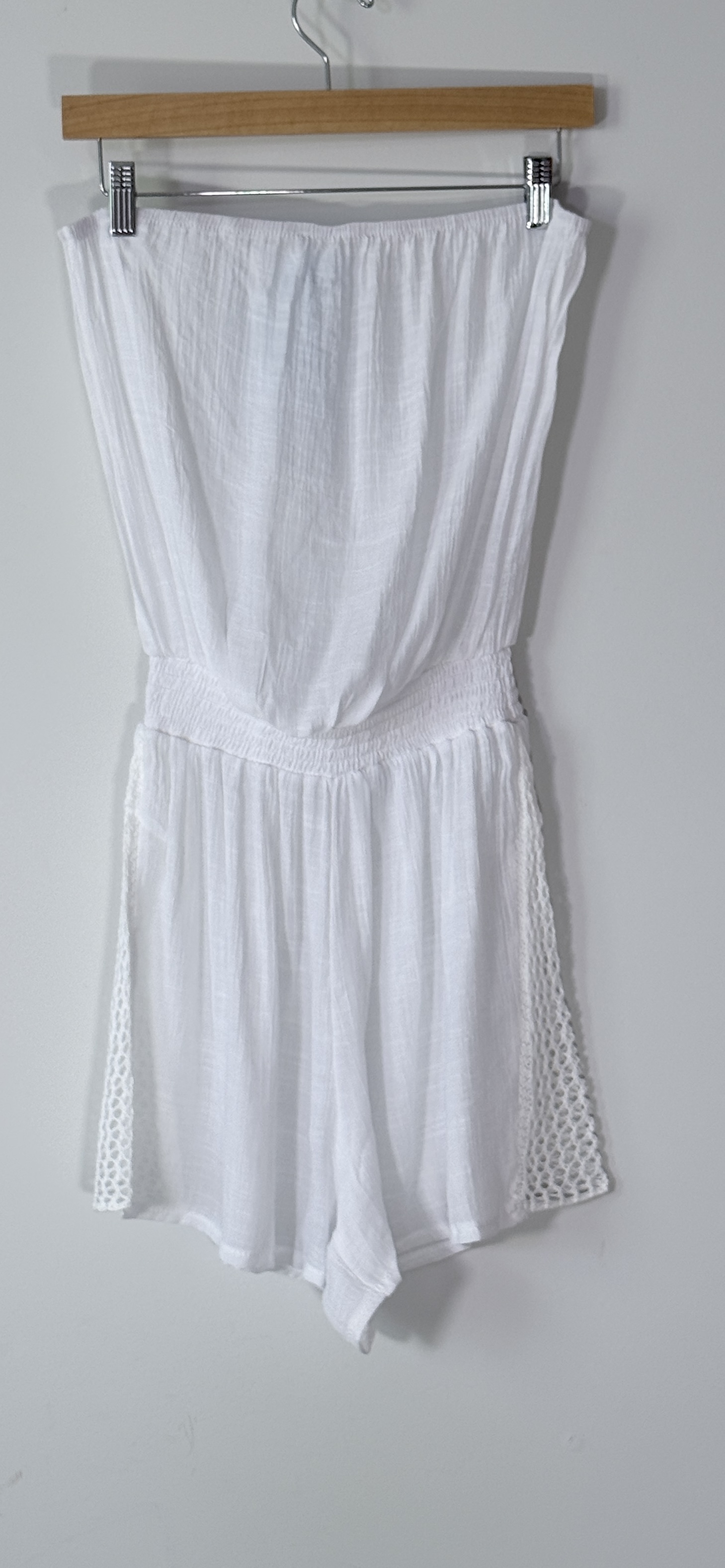 Sensea Strapless Romper with Crochet Lace Side Panels thumbnail 2