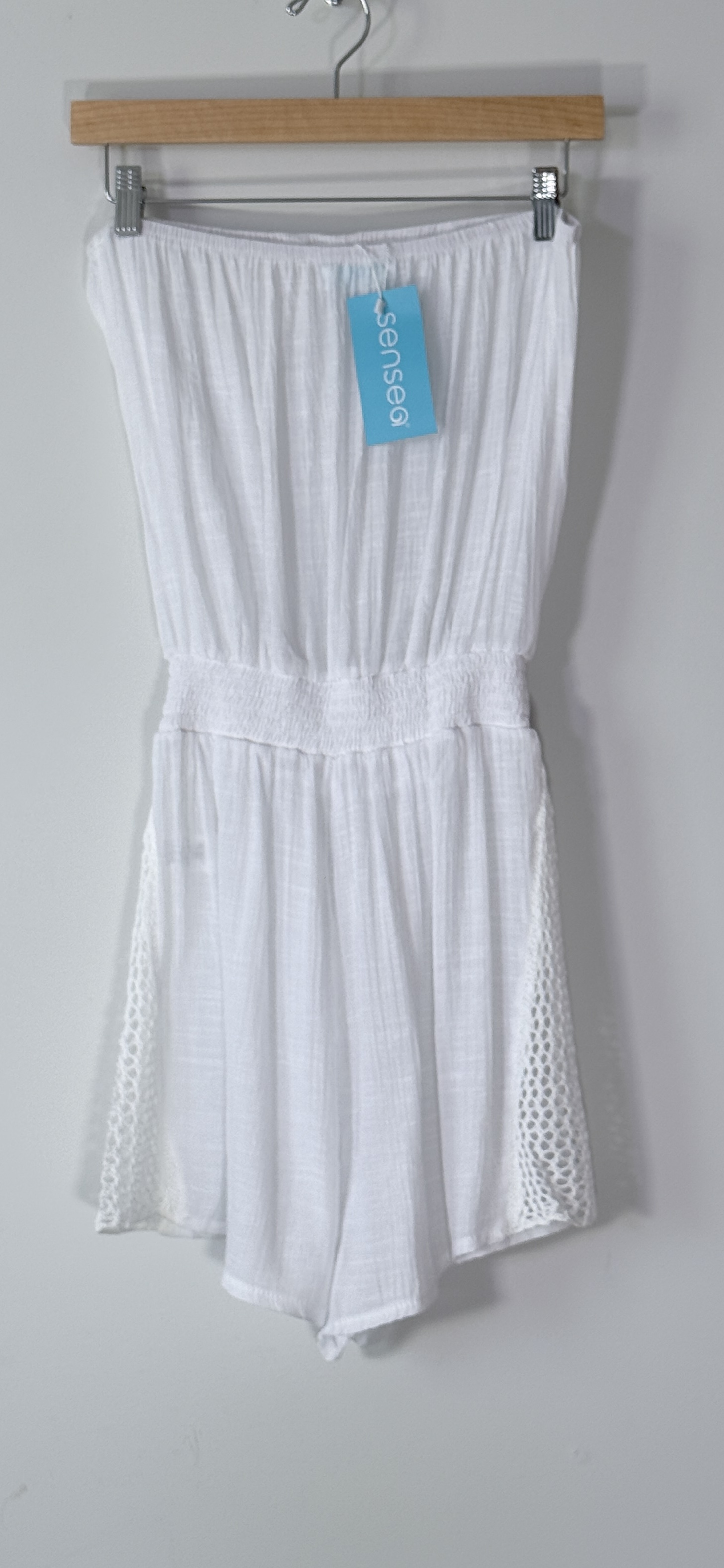 Sensea Strapless Romper with Crochet Lace Side Panels thumbnail 3