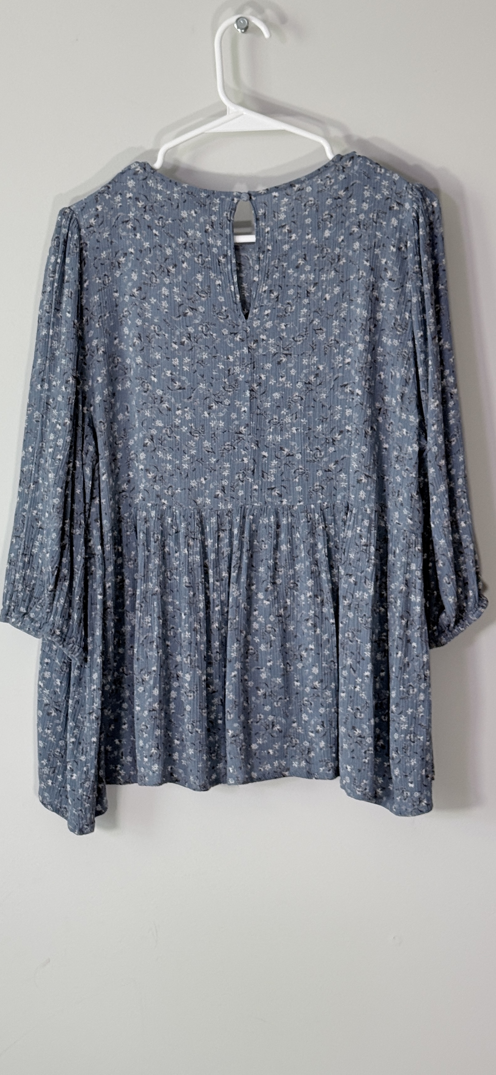 Dress Forum Light Blue Ditsy Floral Print Babydoll Blouse thumbnail 4