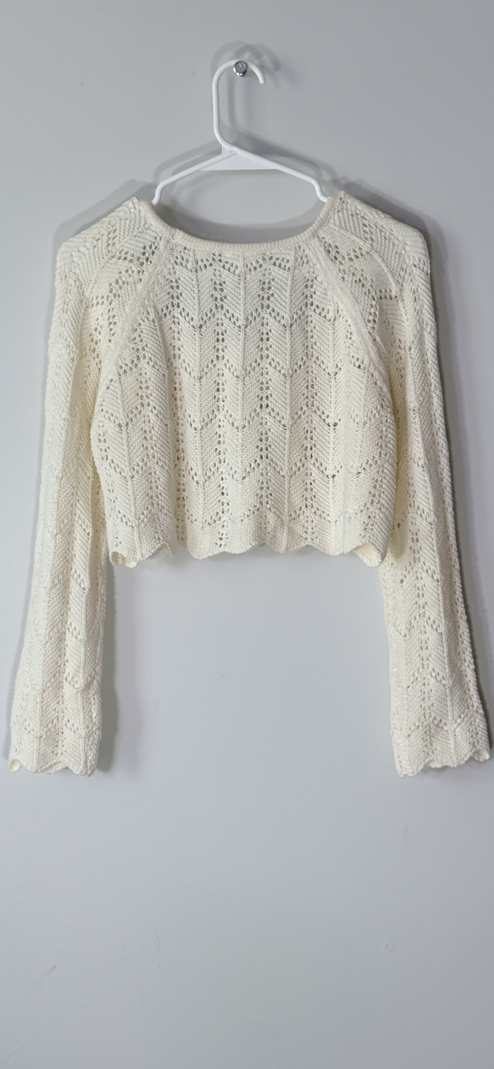 Storia Crochet Knit Chevron Cropped Top thumbnail 3