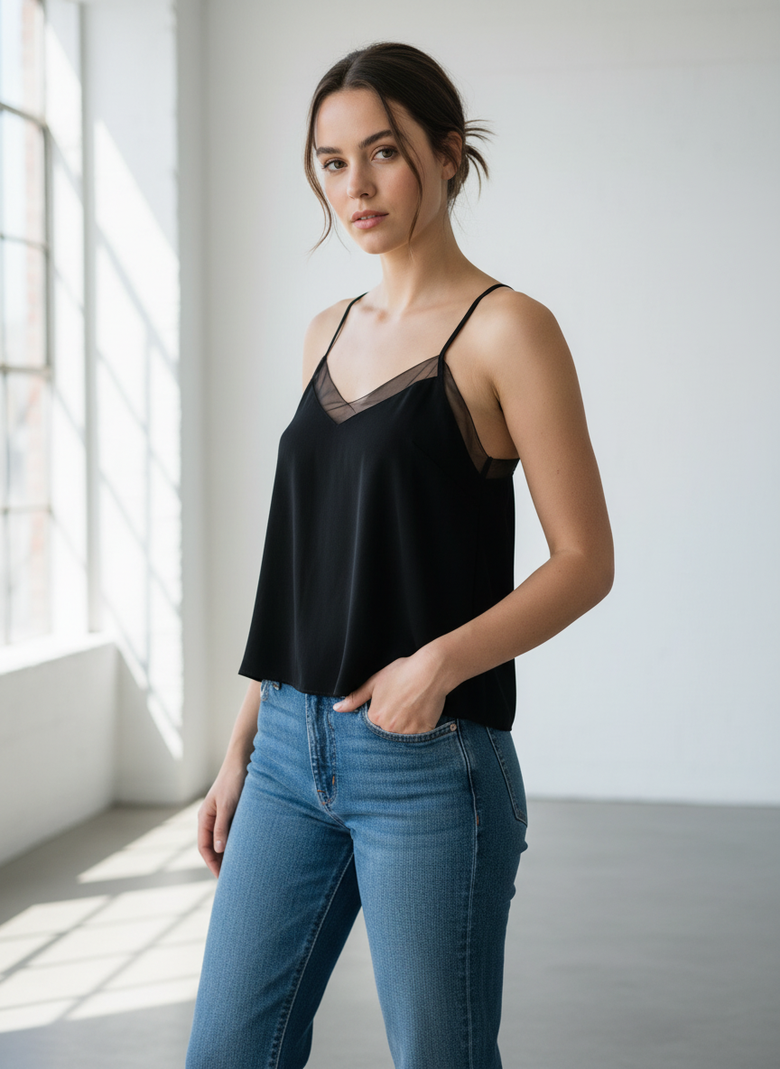 Free People Intimately Black Camisole Tank Top - Image 1