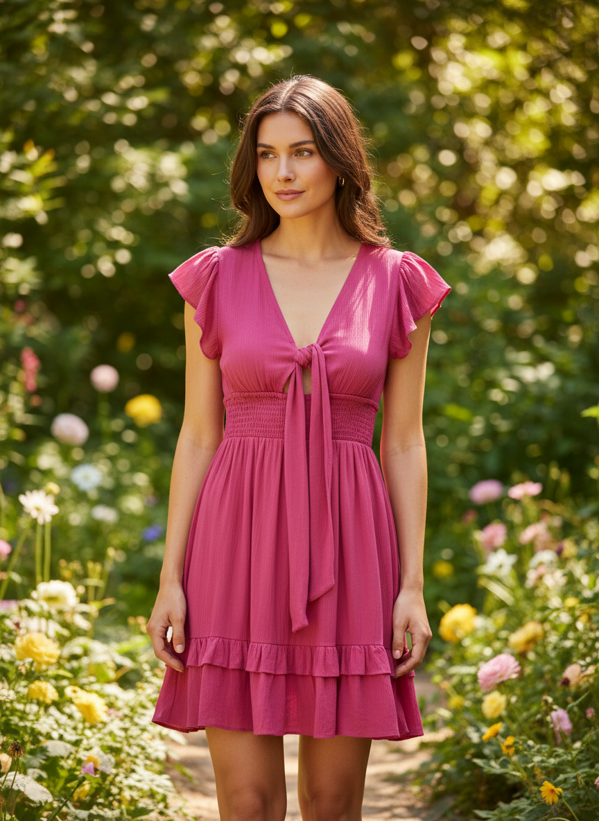 Altar'd State Smocked Ruffle Mini Dress thumbnail 2