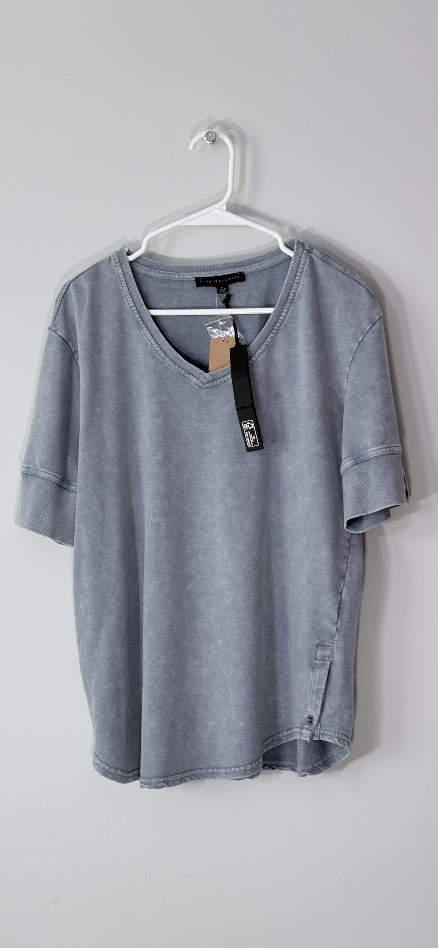Jane Delancey Blue Short Sleeve V-Neck Sweatshirt thumbnail 3
