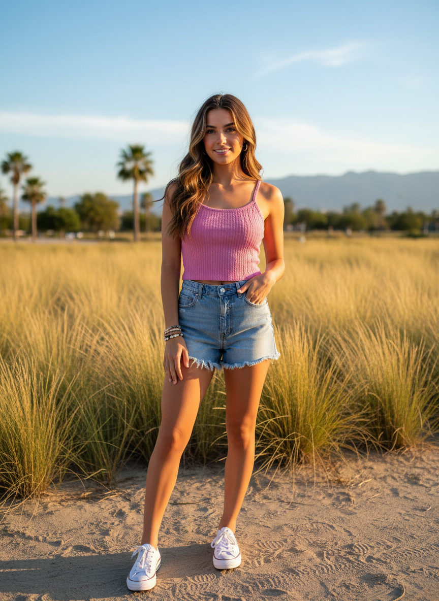 Wild Sky Cable-Knit Crop Top - Image 1