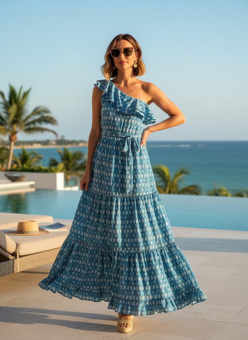 Cabana Life Palm Valley One Shoulder Maxi Dress thumbnail 2