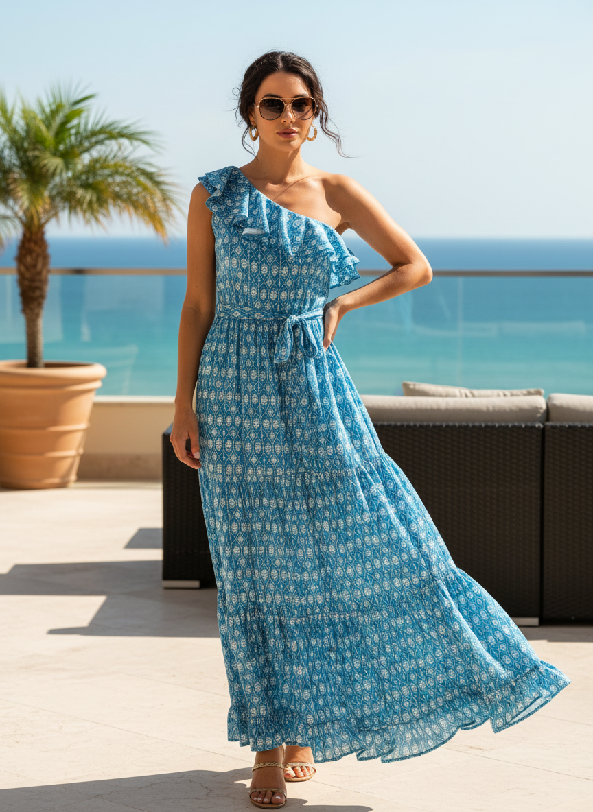 Cabana Life Palm Valley One Shoulder Maxi Dress - Image 1