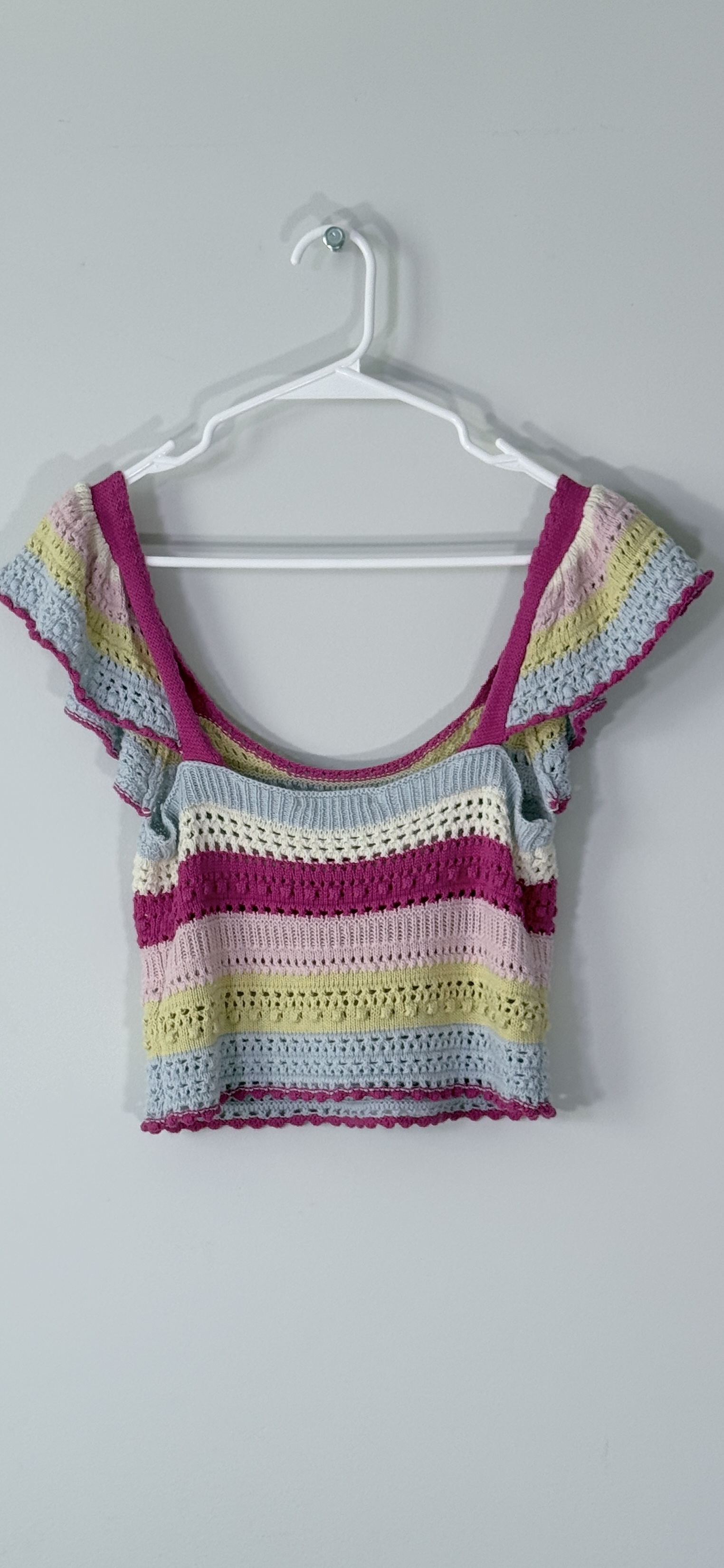 Sincerely Jules Striped Crochet Crop Top thumbnail 4